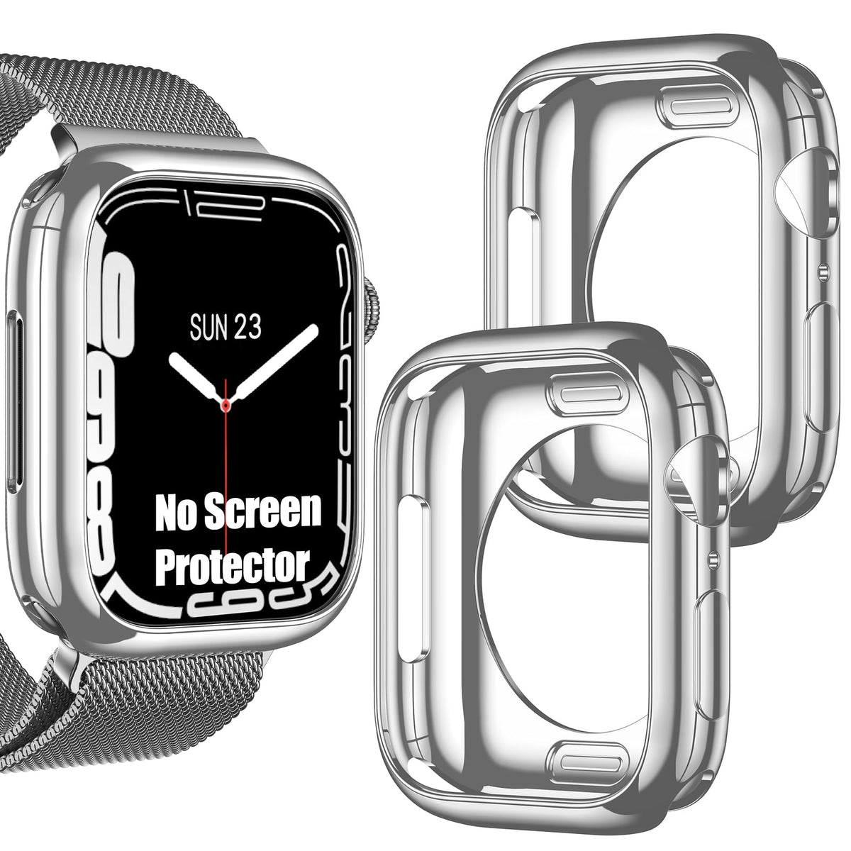 [2 Pack] Goton Bumper Case For Apple Watch Series Se2 Se 6 5 4 40Mm, Ultra Thin Soft Tpu Shockproof Case Cover Bumper Protector