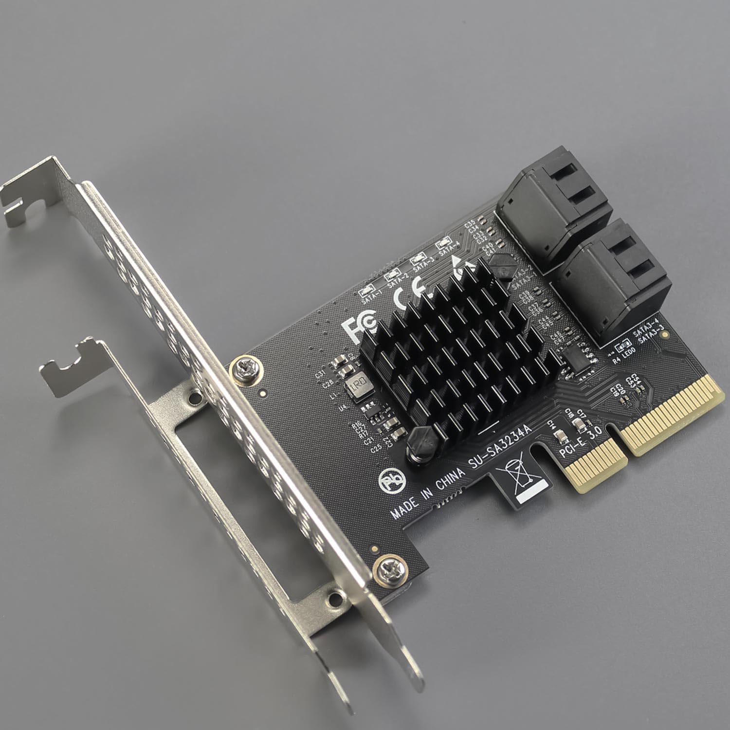 Glotrends Sa3234A 4 Ports Pcie X2 Sata 3.0 Expansion Card, Support Os Booting, Including Sata Cables And 1:5 Sata Splitter Power