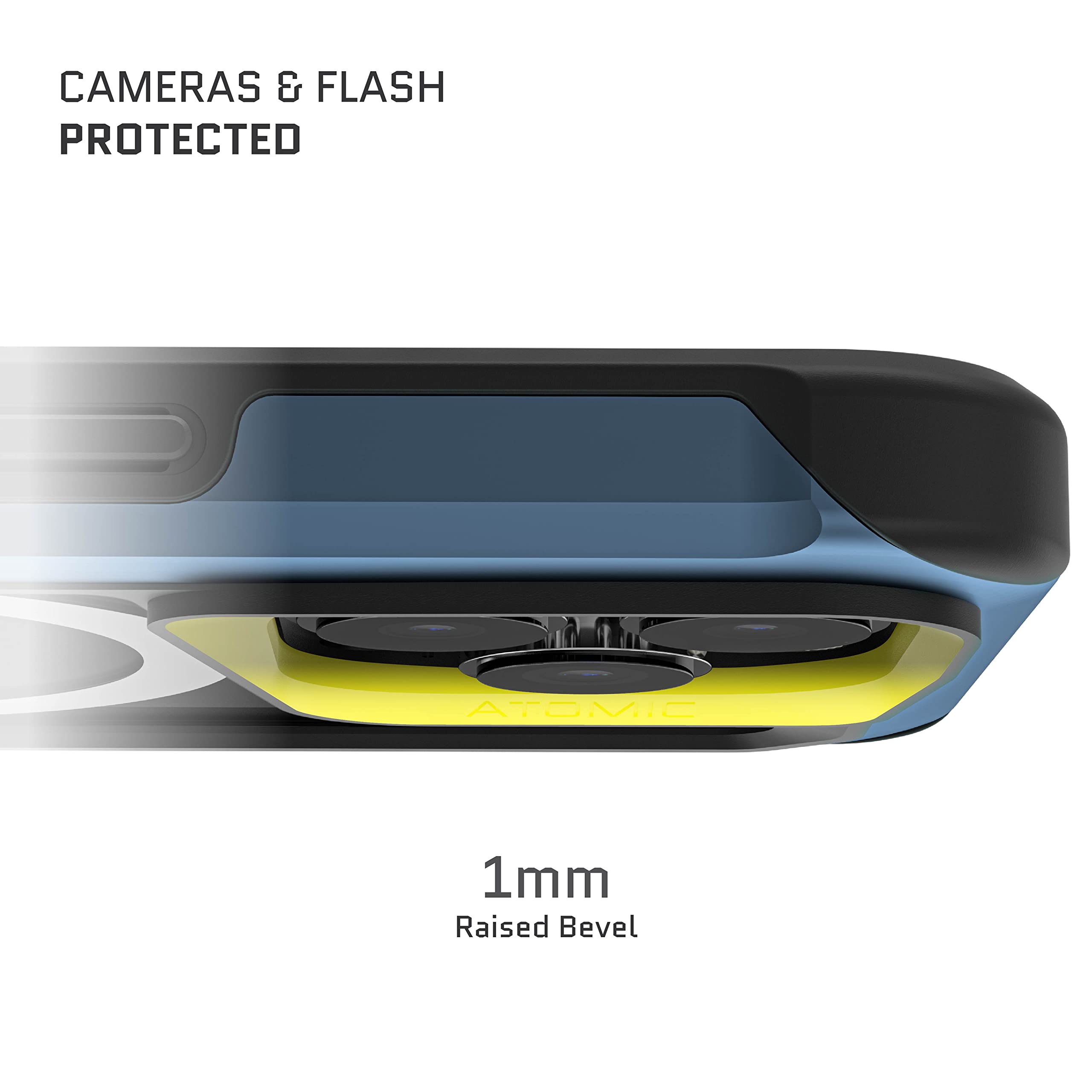 Ghostek Atomic Slim Iphone 14 Plus Case Blue With Crystal Clear Magsafe Magnetic Ring Back Wireless Charging Compatible Tough Mi