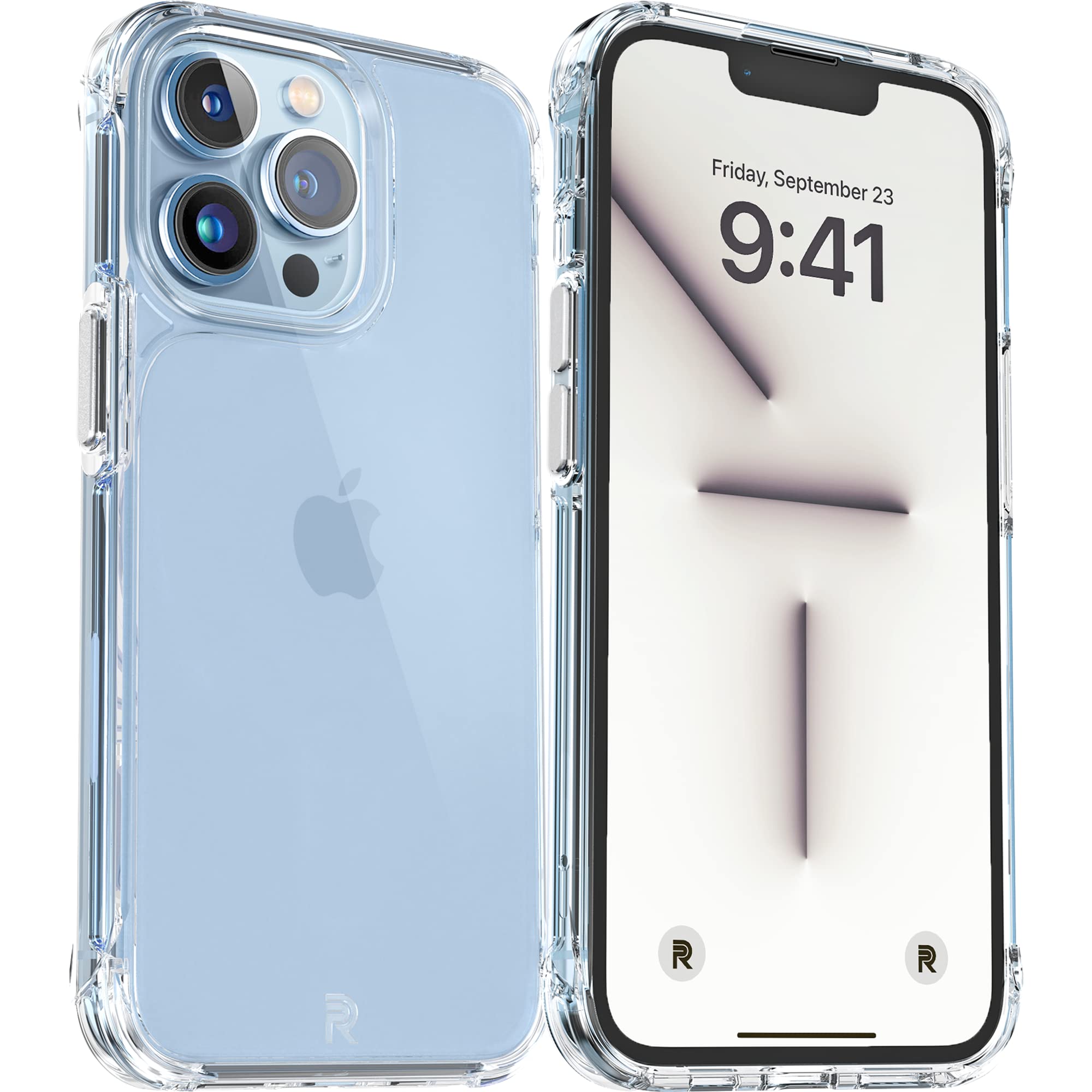 Phone Rebel Clear Iphone 13 Pro Case [Crystal Series Gen 3] Non Yellowing, Anti Scratch Uv Layer, Protective Shockproof Bumpers,