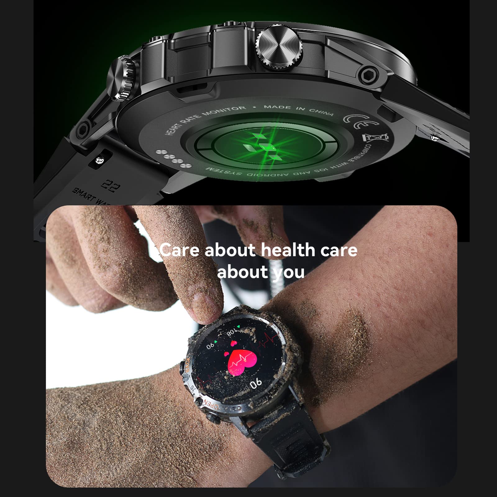 Sedsey 1.39 ' ' Ips Tactical Smart Watch For Men, Fitness Tracker(Answer/Make Call) Military Smartwatch For Android Iphone,Ip68