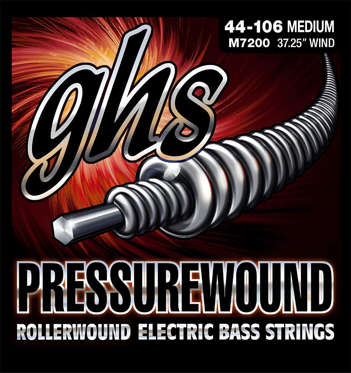 Ghs Strings Pressurewound Bass Guitar Strings (M7200), Medium, 44 106