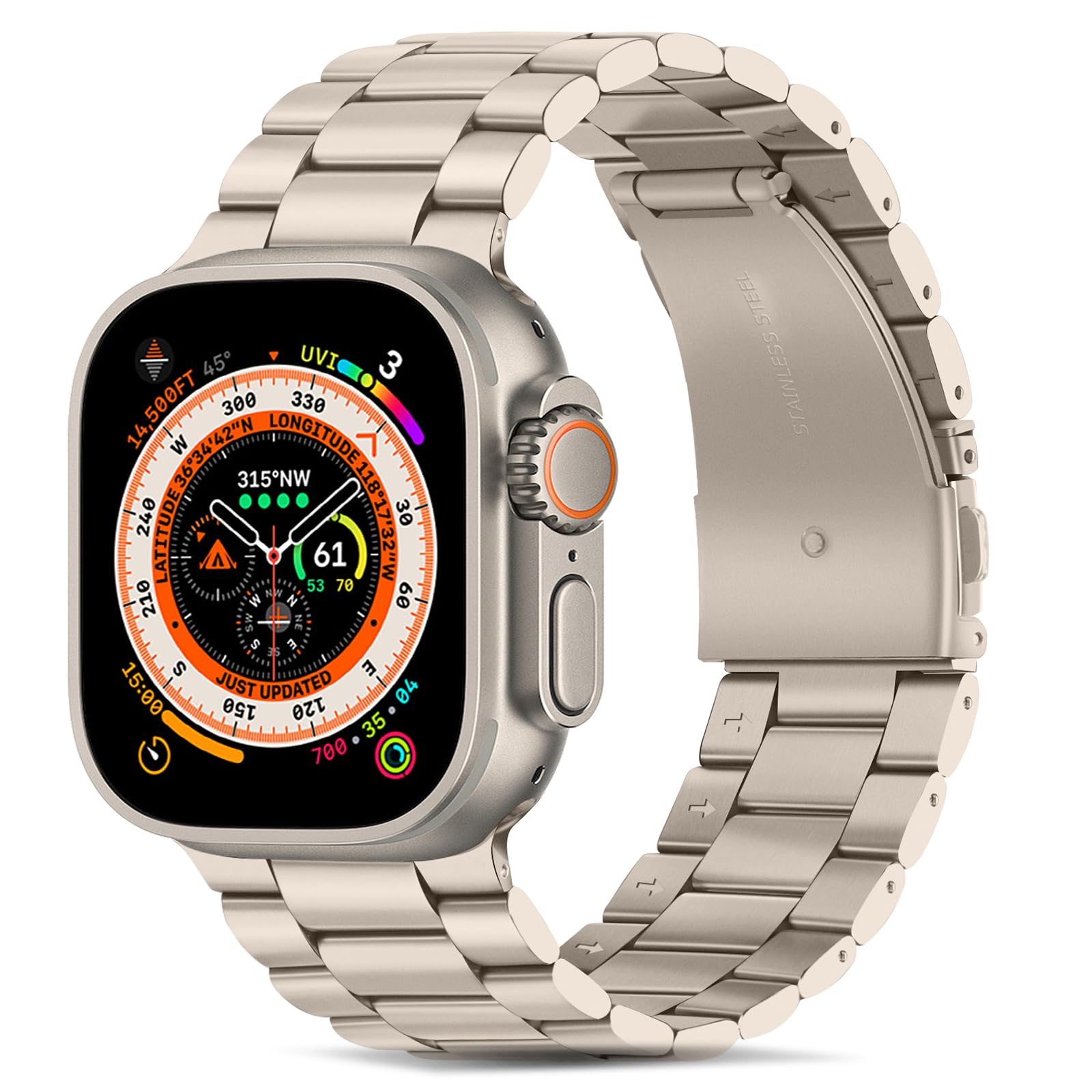 Tasikar Band Compatible with Apple Watch Band 49mm 45mm 44mm 42mm Premium Stainless Steel Metal Replacement Strap Compatible wit