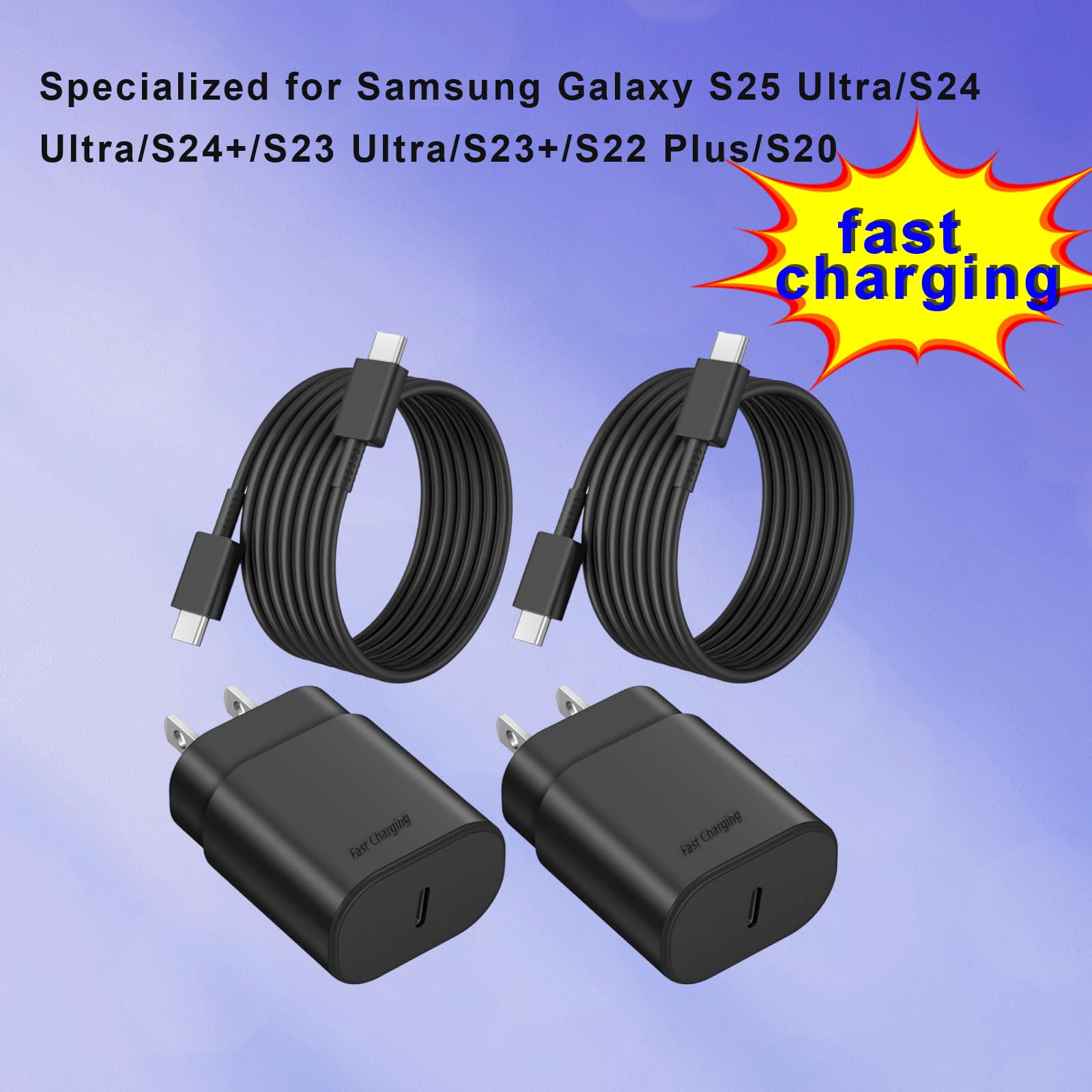 Usb C Charger, Fast Charging Block, Type-C Power Adapter. The Mobile Phone Charger Is Suitable For Samsung Galaxy S25/S24 S23 S2