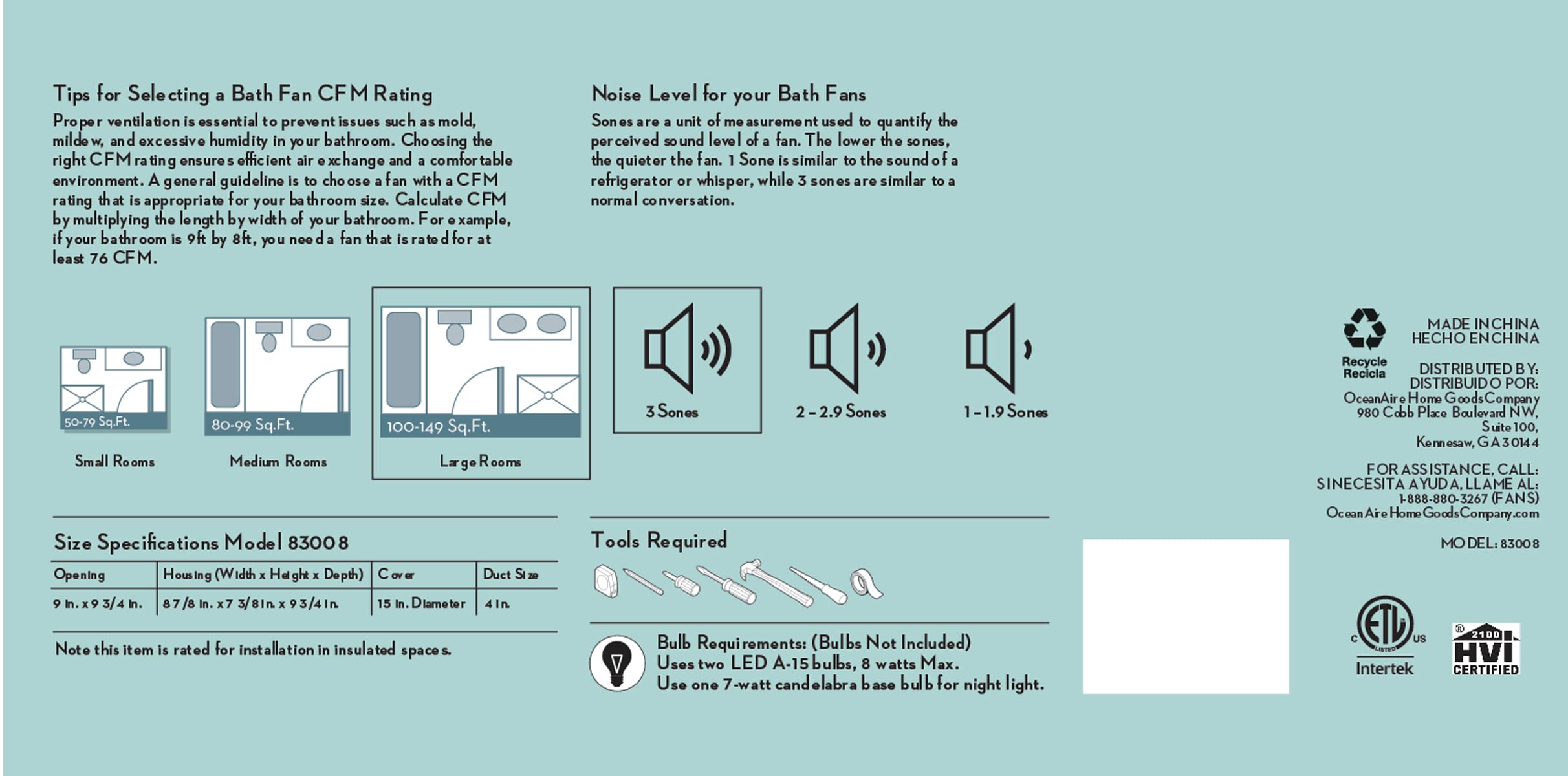 Good Housekeeping Roman (83008) Decorative 110 Cfm 3.0 Sones Bathroom Ventilation Exhaust Fan With Light & Night Light (Brushed