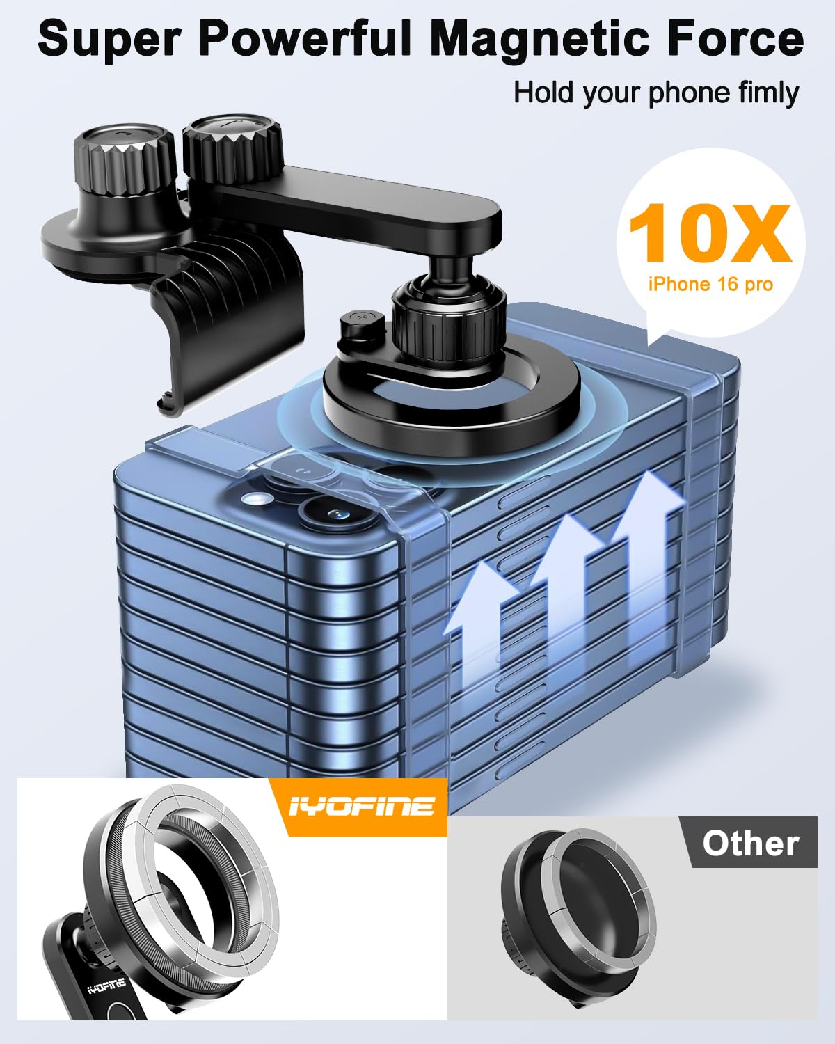 Iyofine Tesla Phone Mount For Tesla Model Y Accessories 2025, No Glue Required, For Magsafe Magnetic Car Dash Phone Holder For T