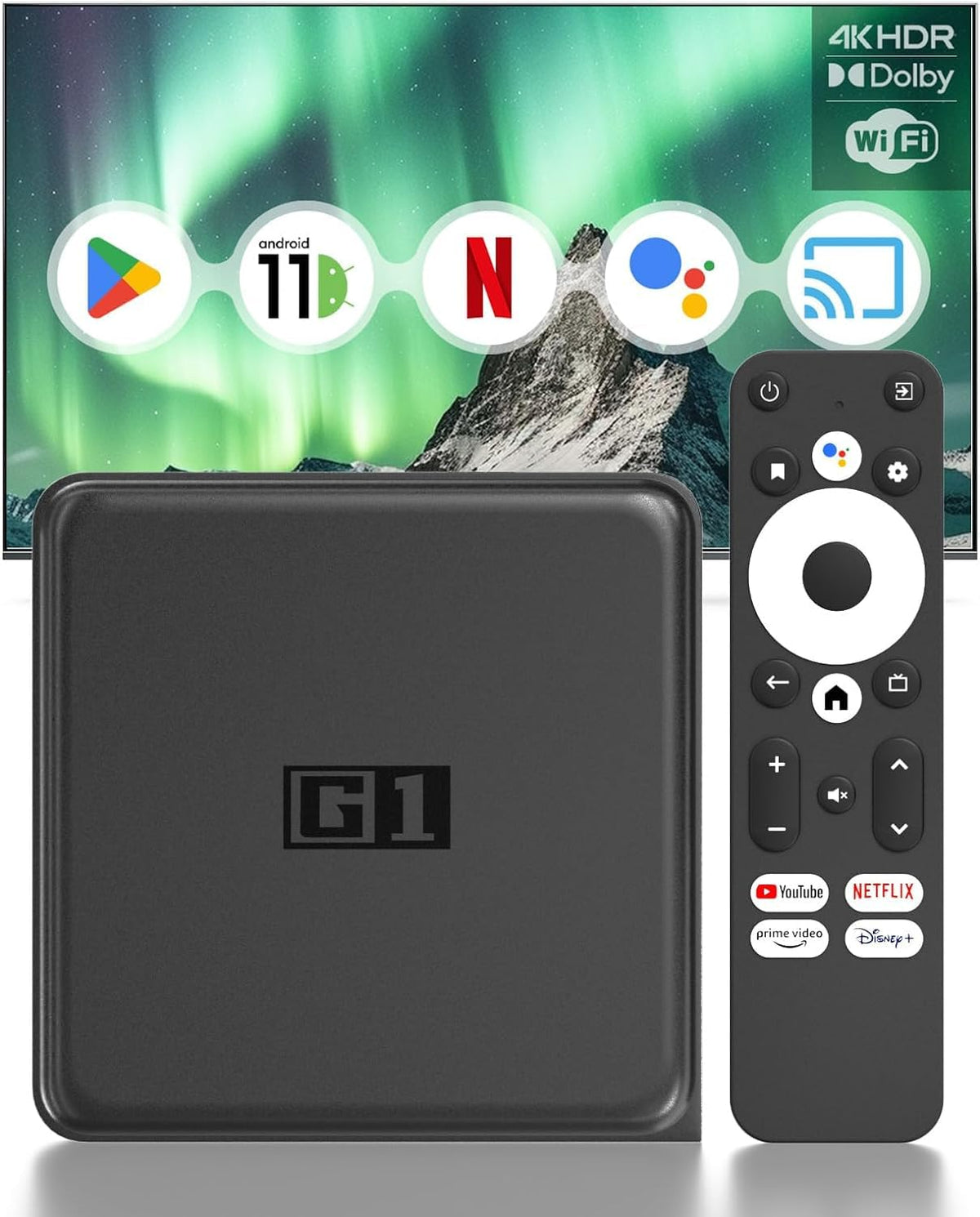 Android 11.0 Tv Box - G1 Smart Tv Box Compatible With Netflix Google Certified, 4Gb Ram+32Gb Rom Streaming Media Player, 4K60Fps