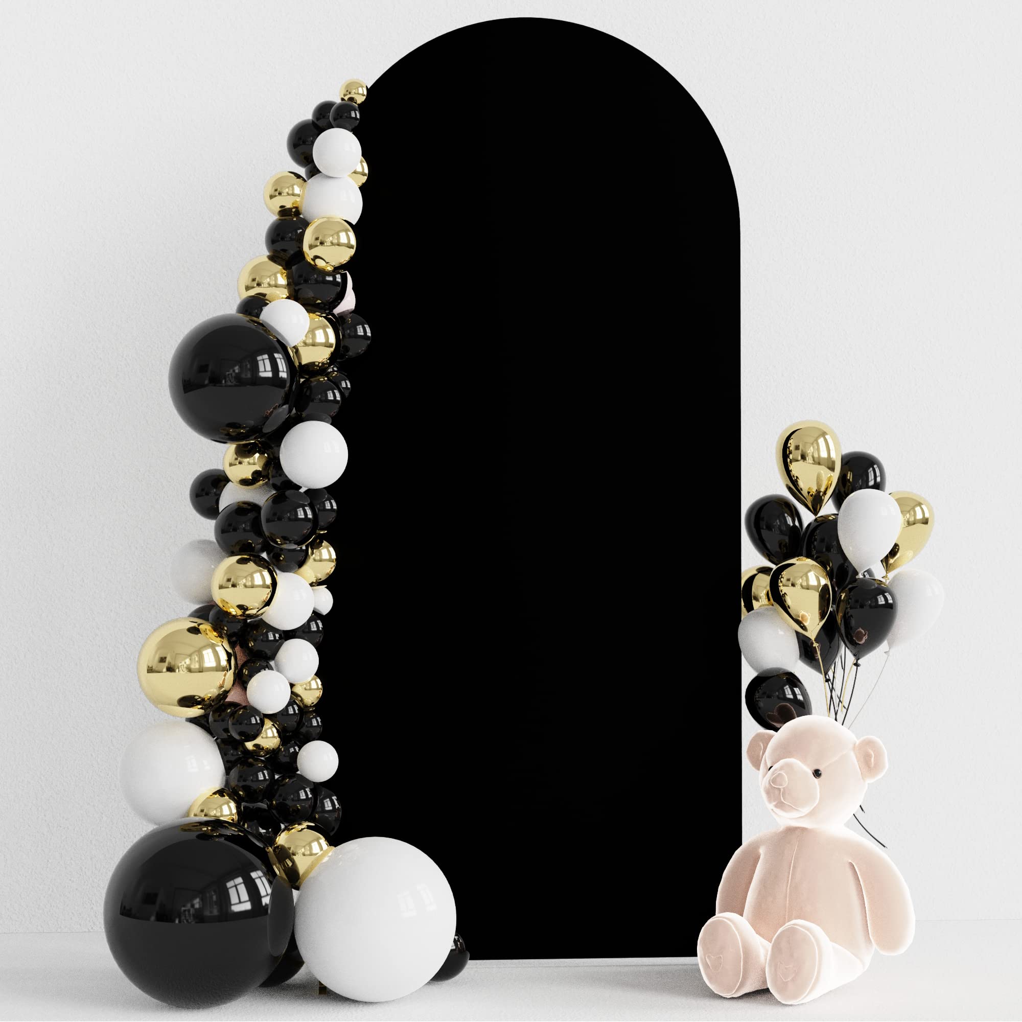 Wokceer 6Ft Wedding Arch Cover Spandex Fitted Wedding Arch Stand Covers Round Top Chiara Arch Backdrop Cover For Birthday Party