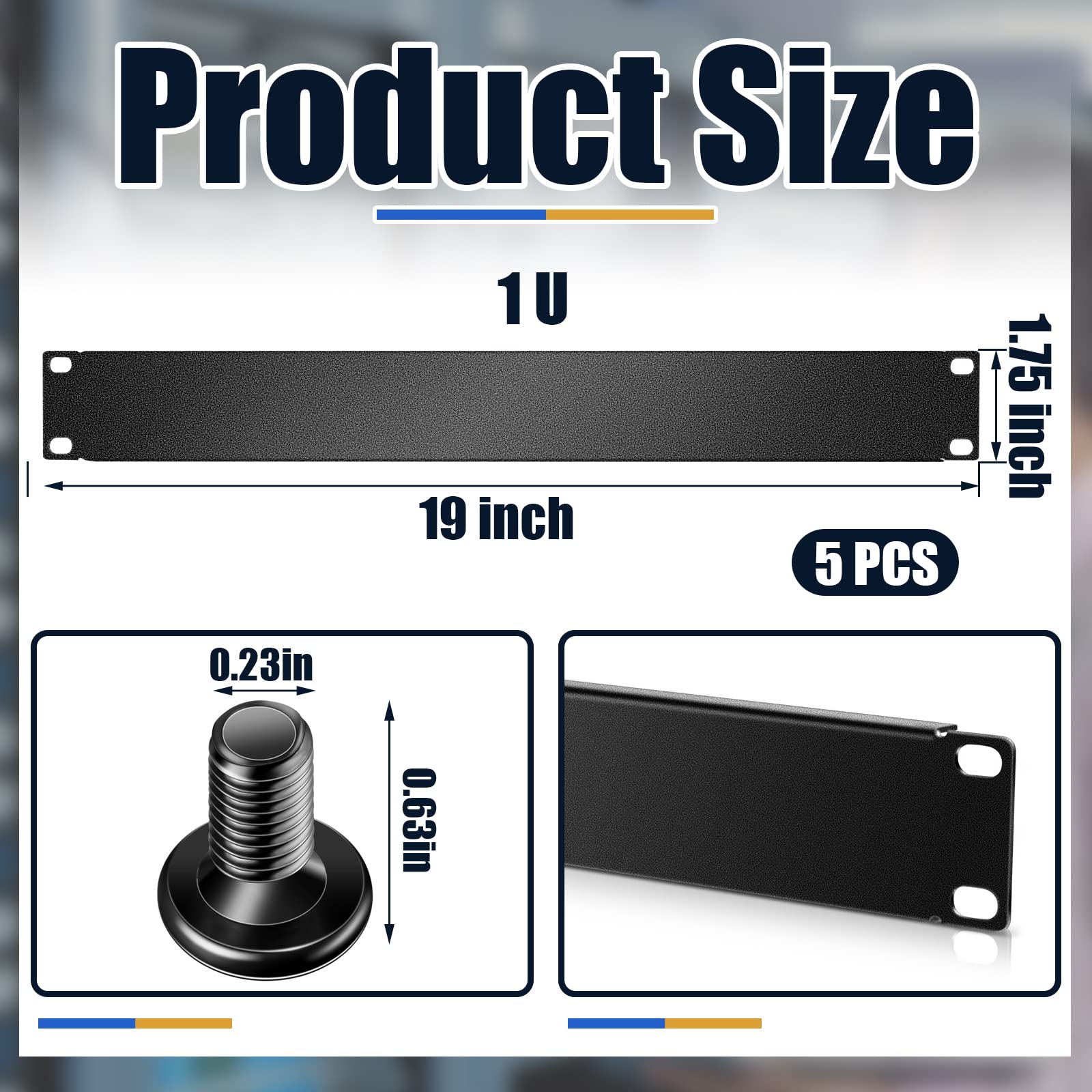 5 Pack Blank Panel Metal Rack Mount Filler Panel Blank Rack Mount Flat Metal Disassembled For 19 Inch Server Cabinet Or Enclosur