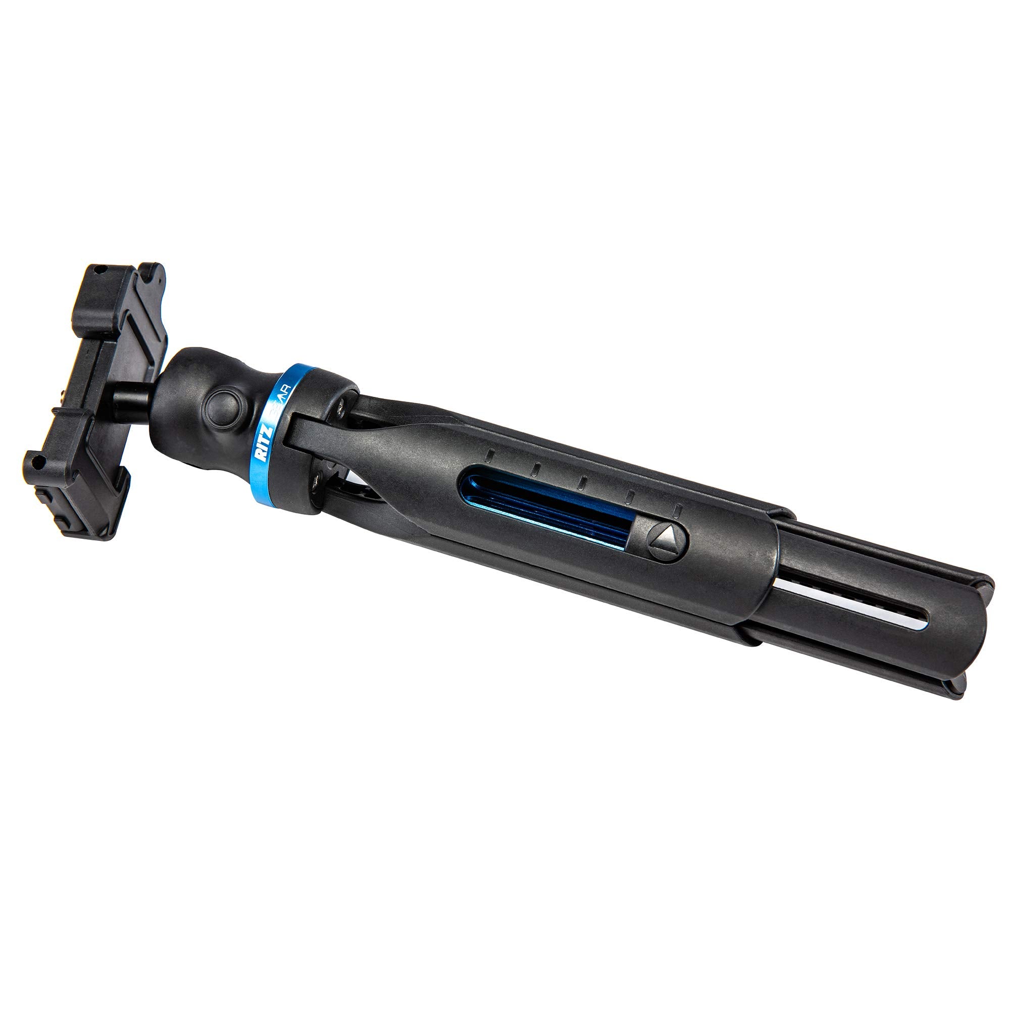 Ritz Gear Blue Anodized Aluminum/Abs Height Adjustable Tabletop Tripod For Cell Phone And Dslr Camera Packet Size