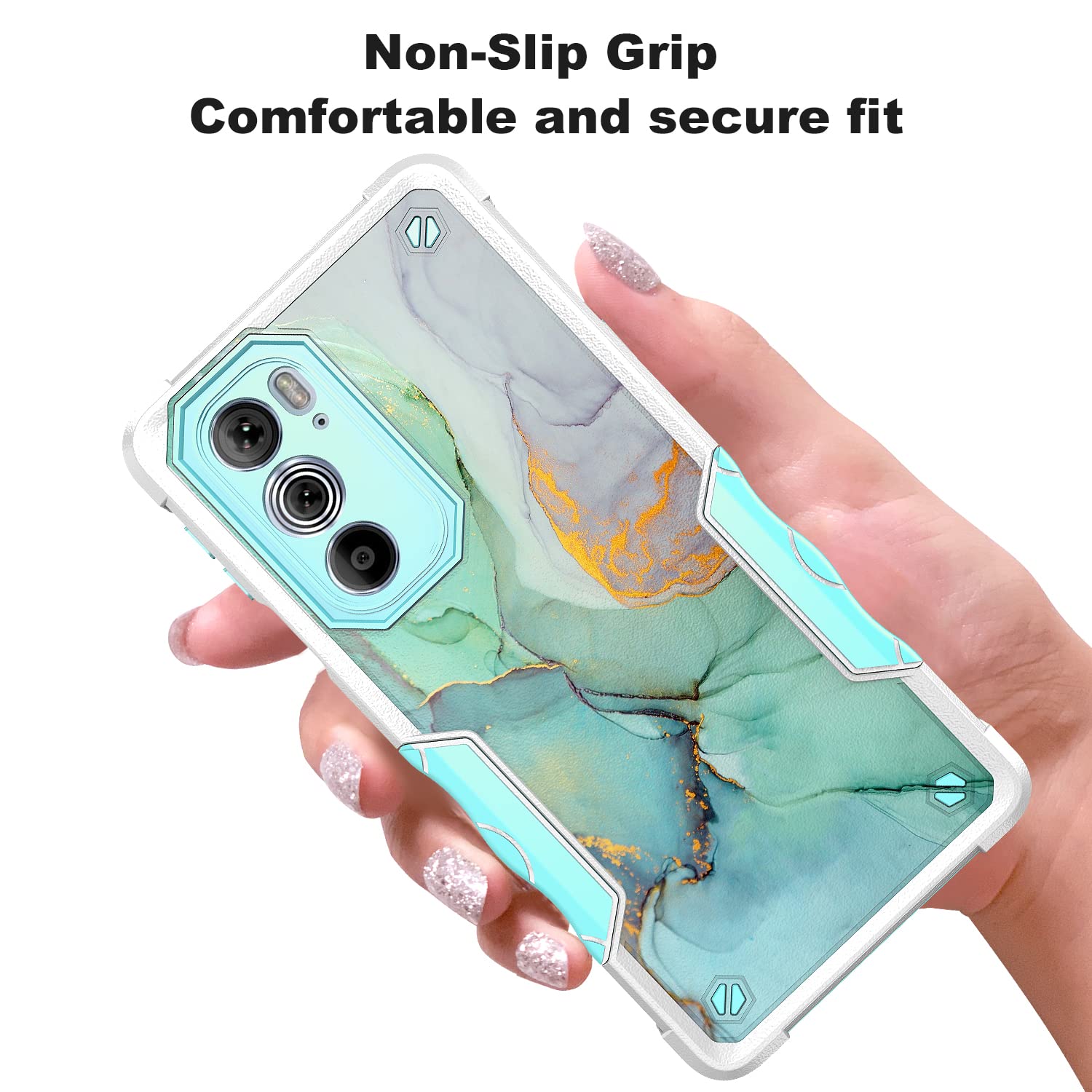 Rosebono For Motorola Edge 2022 Case, Motorola Edge 5G Uw 2022 Case, Hybrid Dual Layer Graphic Design Pattern Heavy Duty Protect