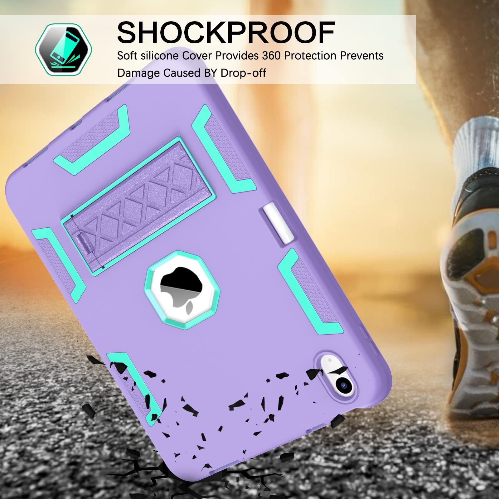 Bentoben For Ipad 10Th Gen Case, 10.9 Inch Ipad Case, Slim Fit Kickstand Shockproof Rugged Protection Soft Silicone Bumper Drop