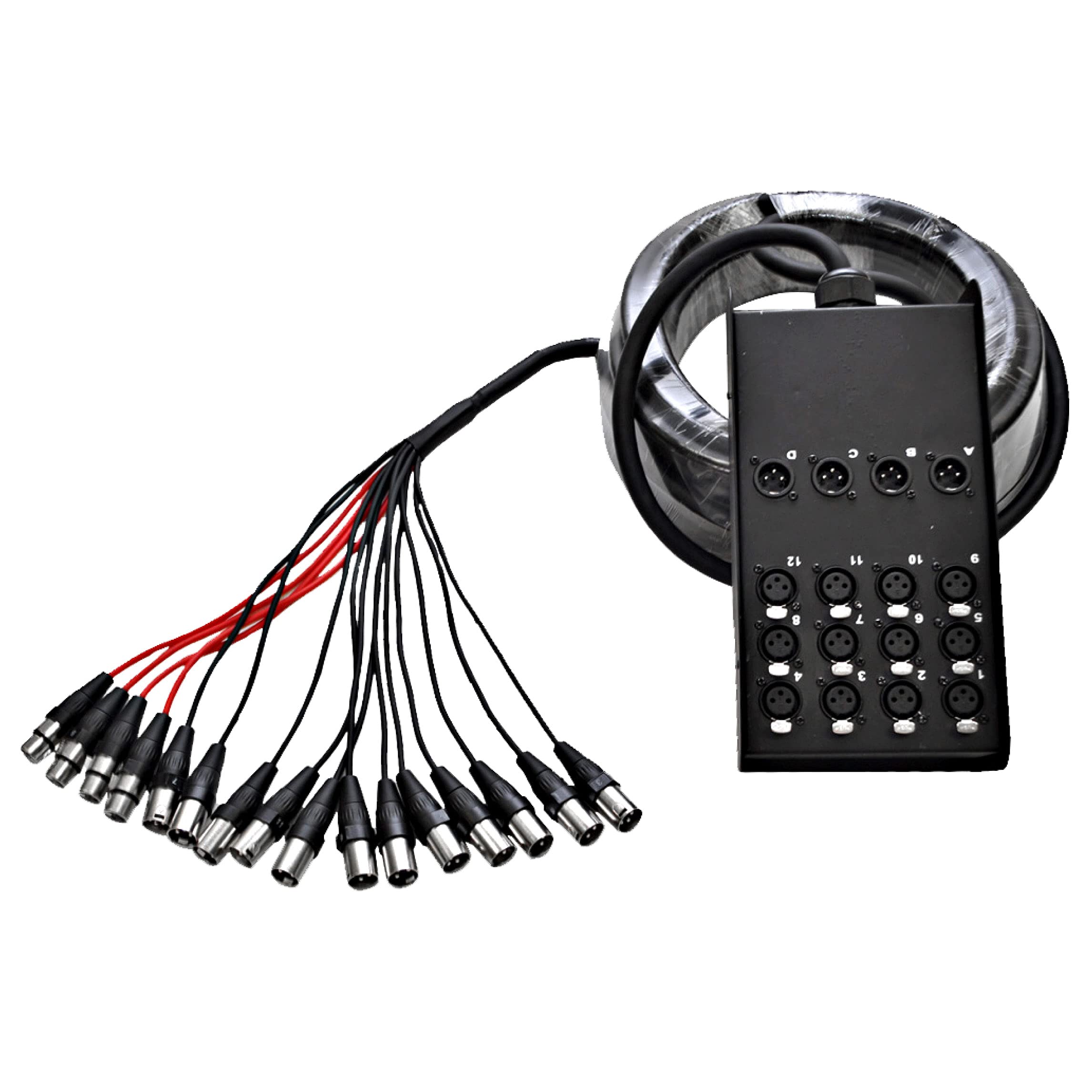 Seismic Audio Sacb 12X4X50 12 Channel Xlr Low Profile Circuit Board Snake Cable, 50 Feet