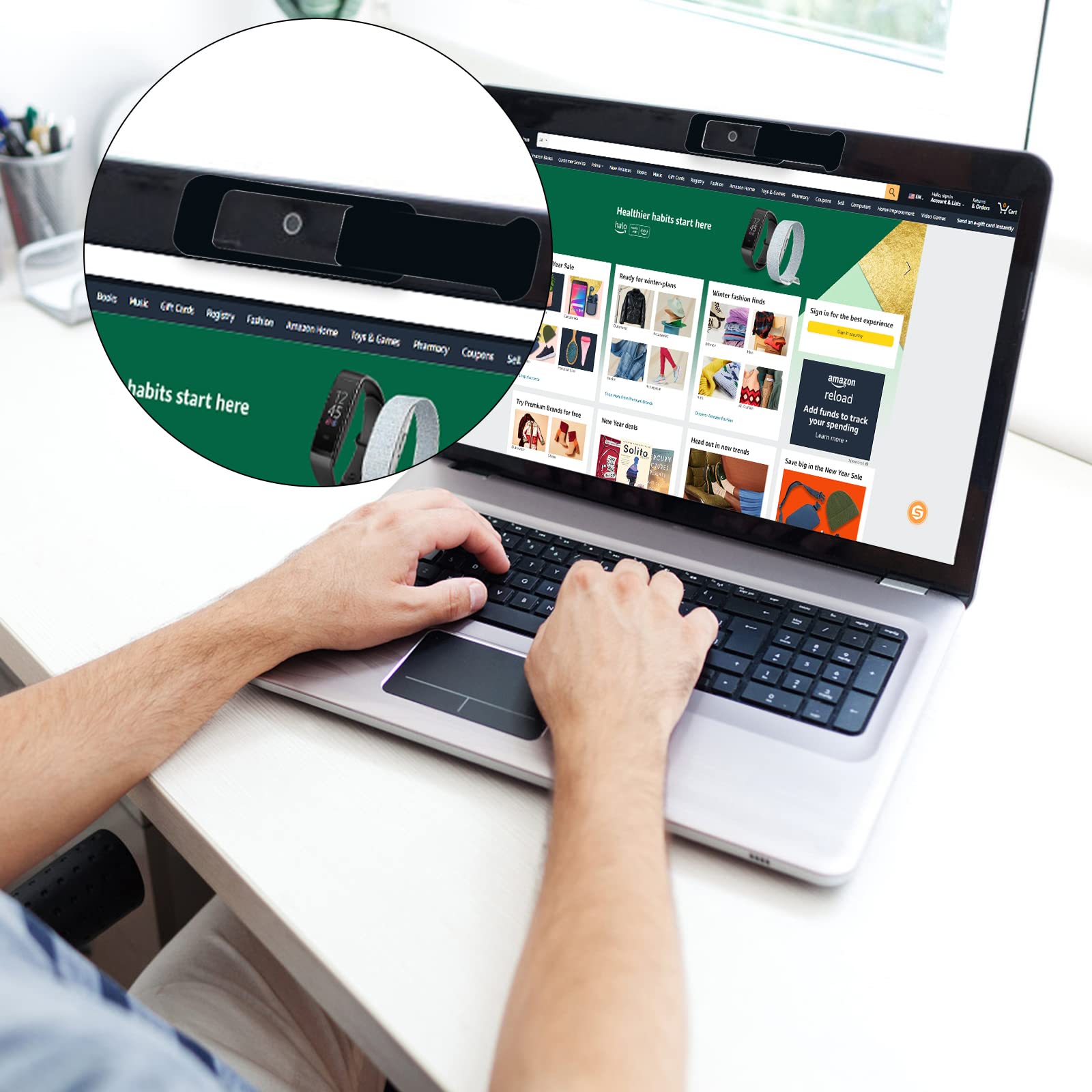 Webcam Cover, 6 Pieces, Laptop Camera Cover, Privacy Shielding Capacity Is Twice As Big As The Traditional, Suitable For Compute