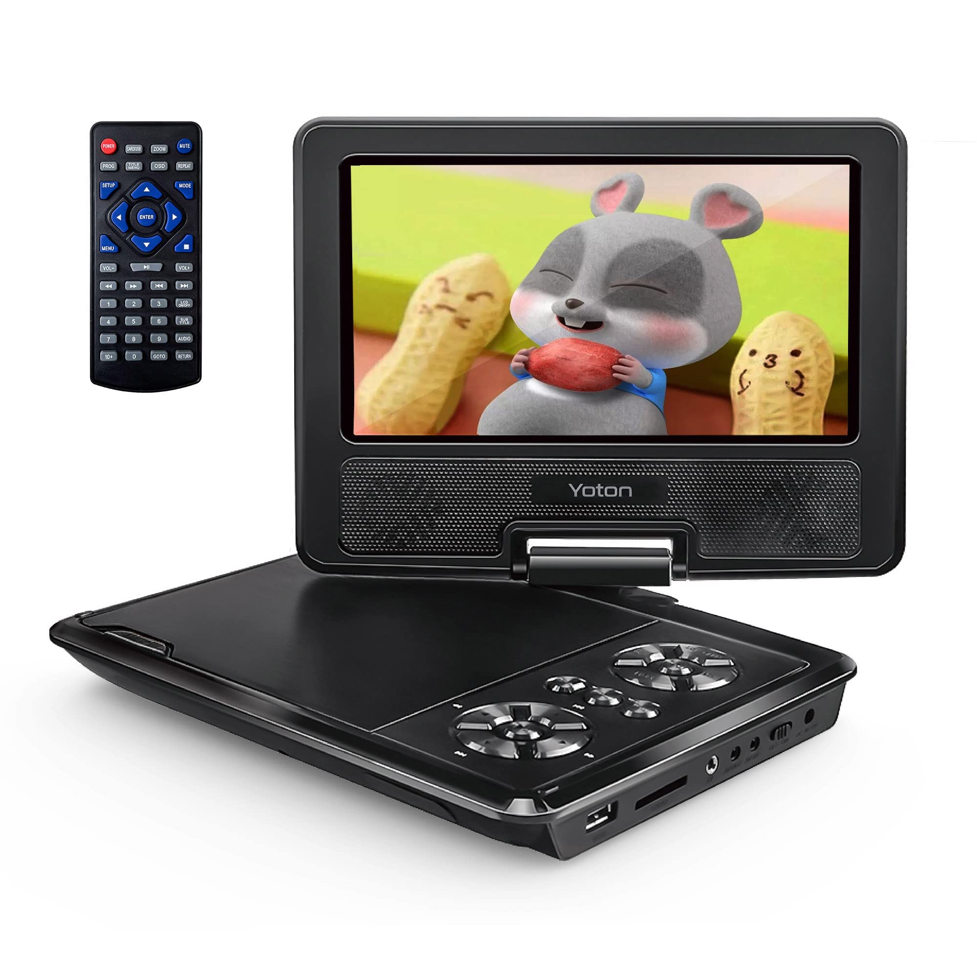 Yoton 9.5'' Portable Dvd Player For Kids And Car, 7.5'' Swivel Hd Screen With 4 6 Hours Built In Battery, Support Sync Screen To