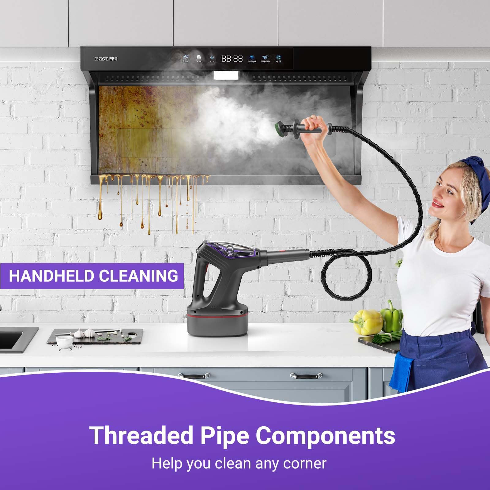 Steam Mop For Floor Cleaning   29 In 1 Heavy Duty Powerful Handheld Steam Cleaner Auto & Manual Steam For Hardwood Tile Laminate