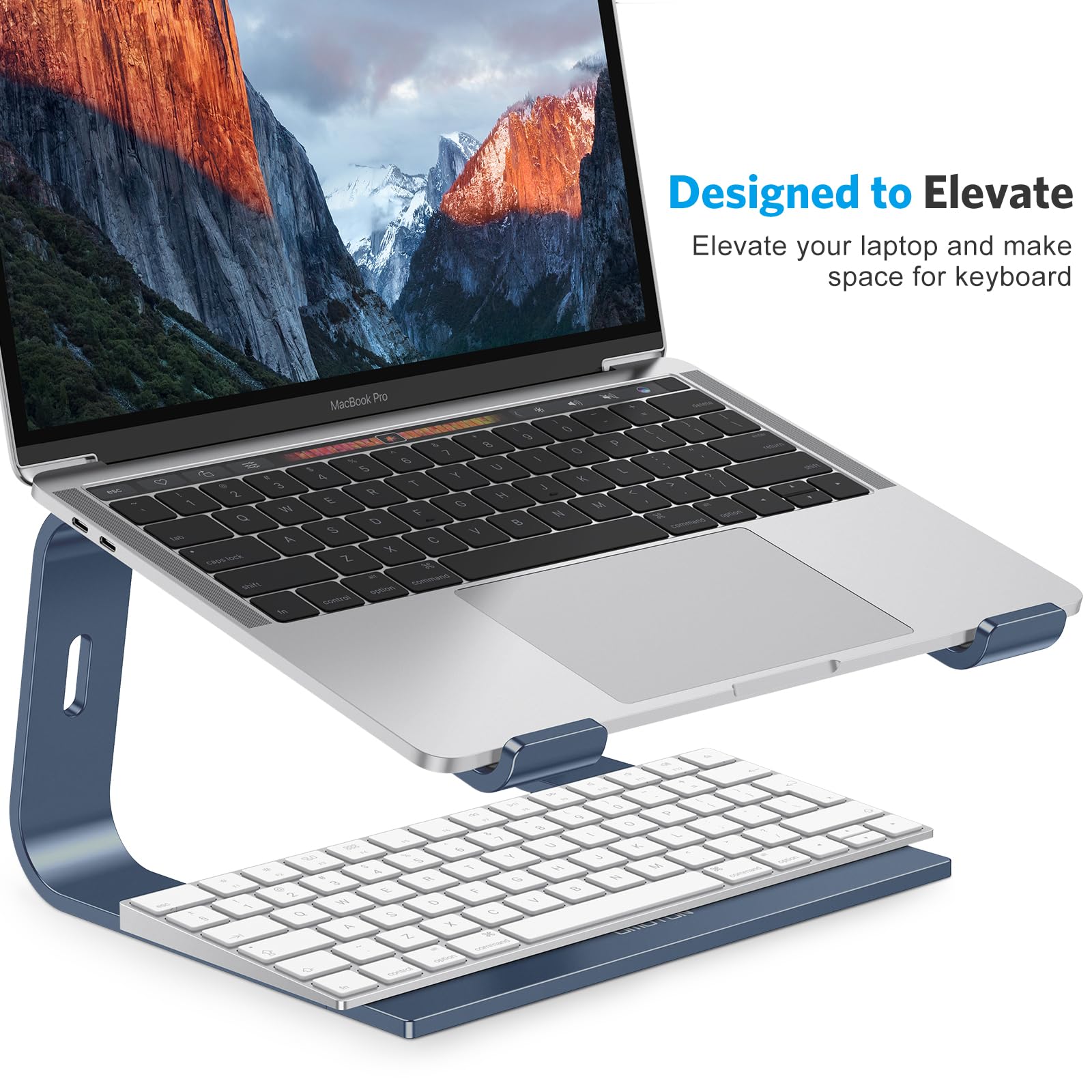 Omoton Laptop Stand, Detachable Laptop Mount, Aluminum Laptop Holder Stand For Desk, Compatible With Macbook Air/Pro, Dell, Hp And All Laptops (11 16 Inch), Deepnavy