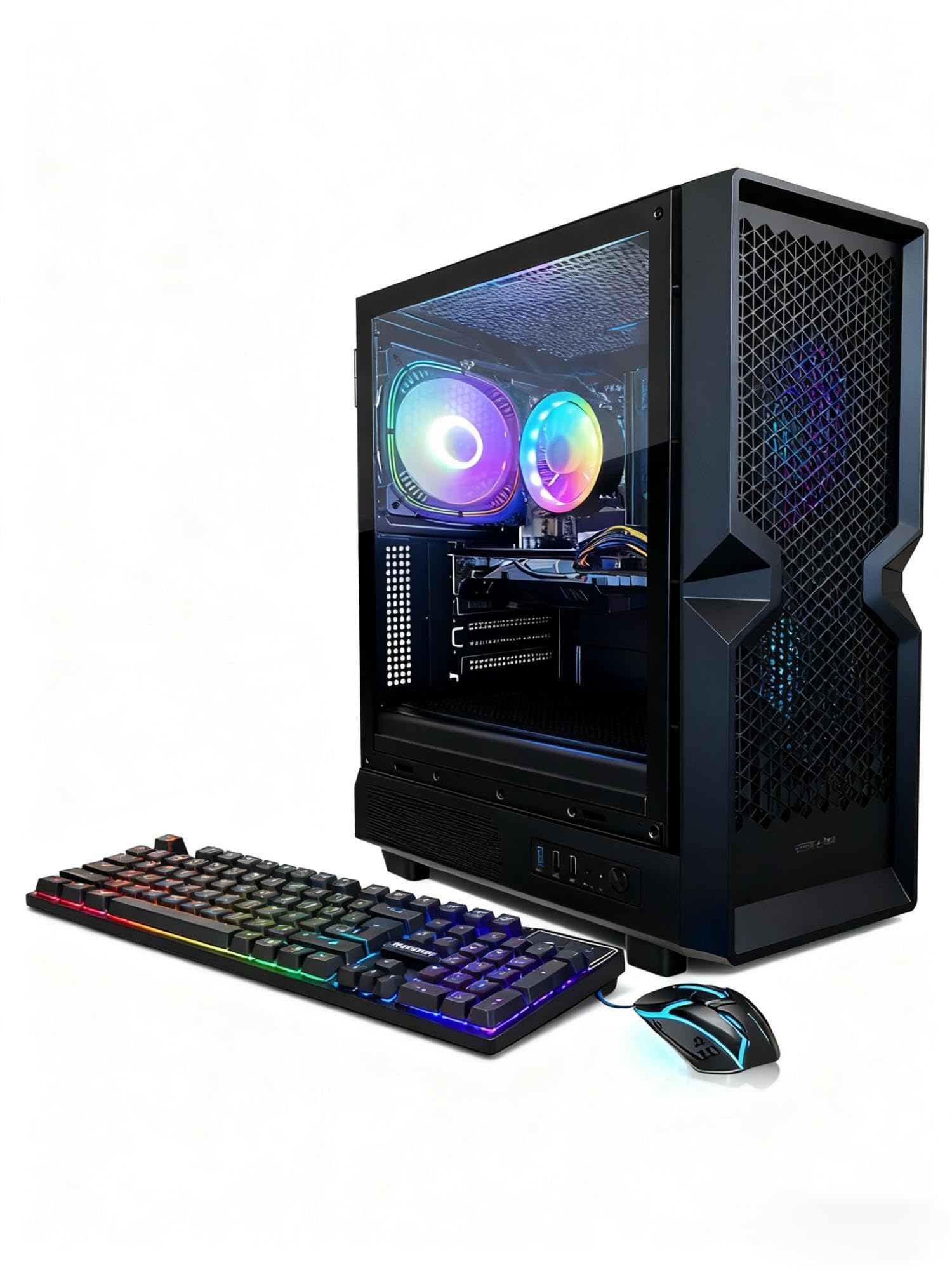 STGAubron Gaming PC Desktop Computer, Intel Core i7 up to 3.9G, GeForce RTX 3050 6G, 16GB RAM, 512GB SSD, WiFi, BT 5.0, RGB Fan 