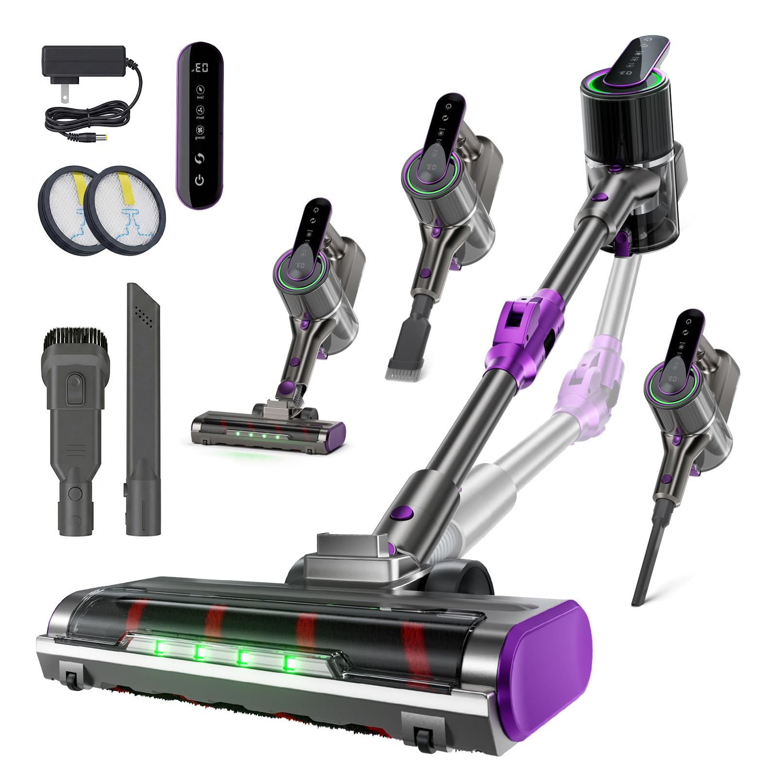 Zipappli Cordless Vacuum Cleaner for Home, 55kpa Foldable, AntiTangle