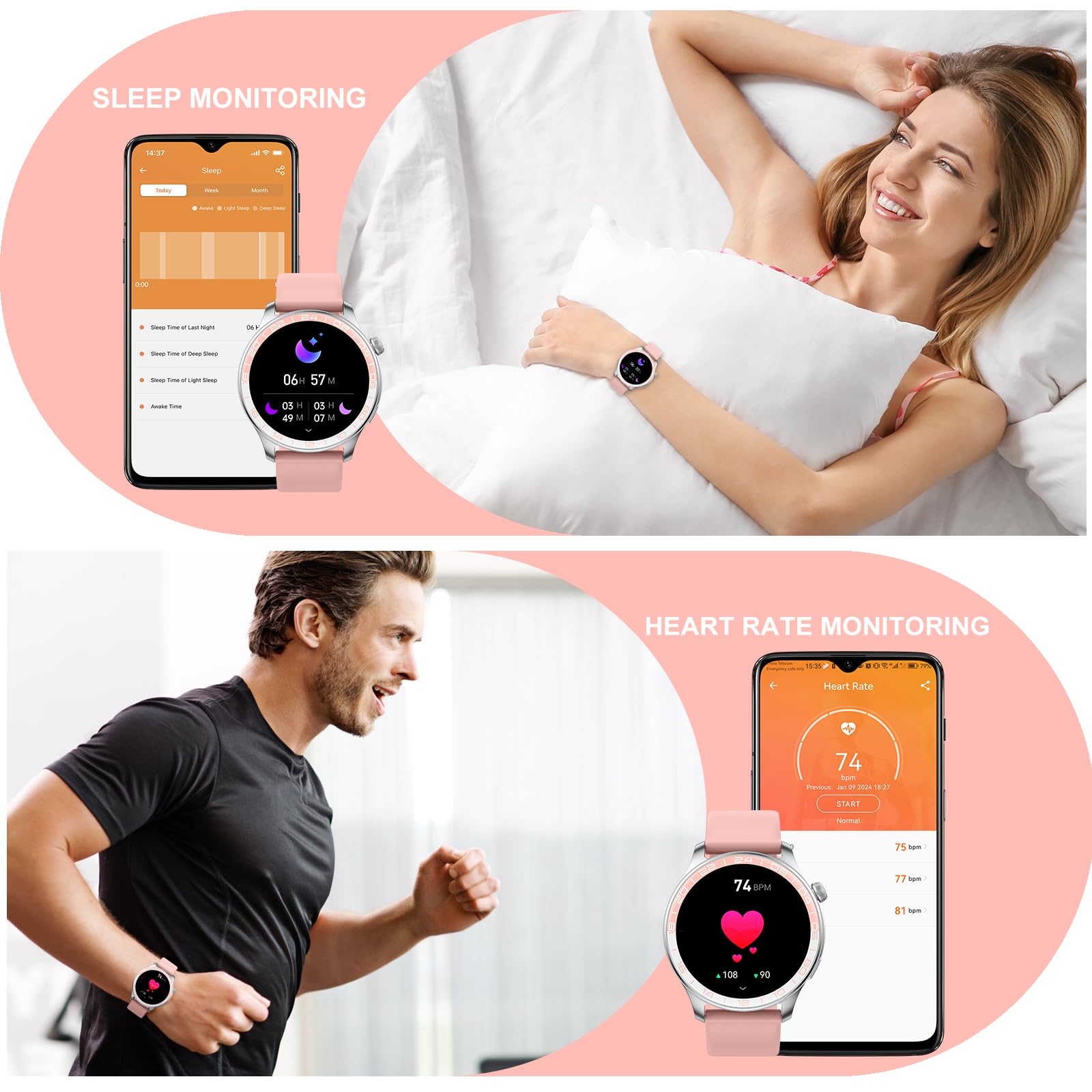 Smart Watch, 1.43 '' Smartwatch For Men Women (Answer/Make Call), Fitness Tracker With 110+ Sport Modes, Ip68 Waterproof, Spo2,