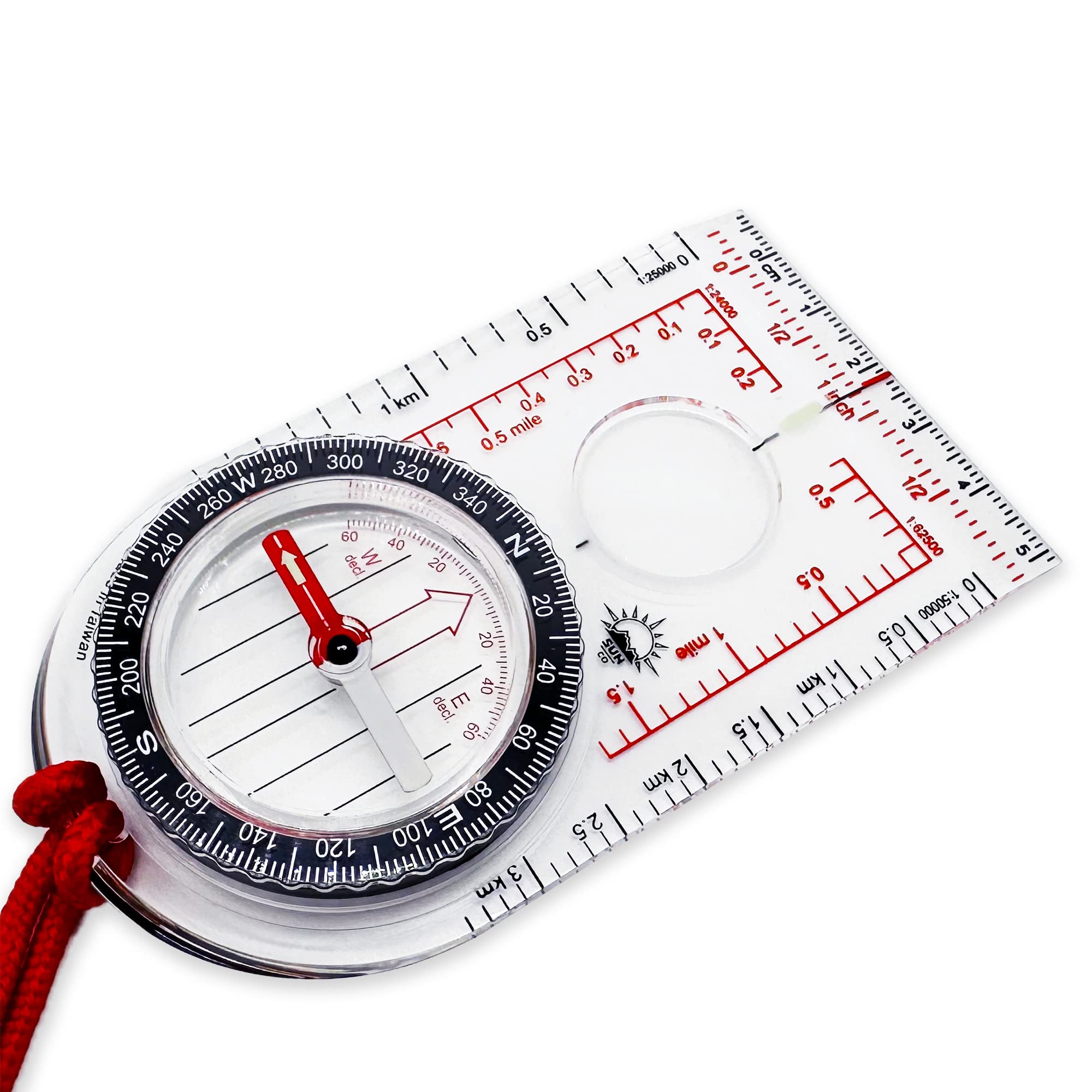 Sun Company ProMap Compass - Ultra Lightweight Baseplate Map Compass with Declination Scale - Accurate Orienteering Base Plate C