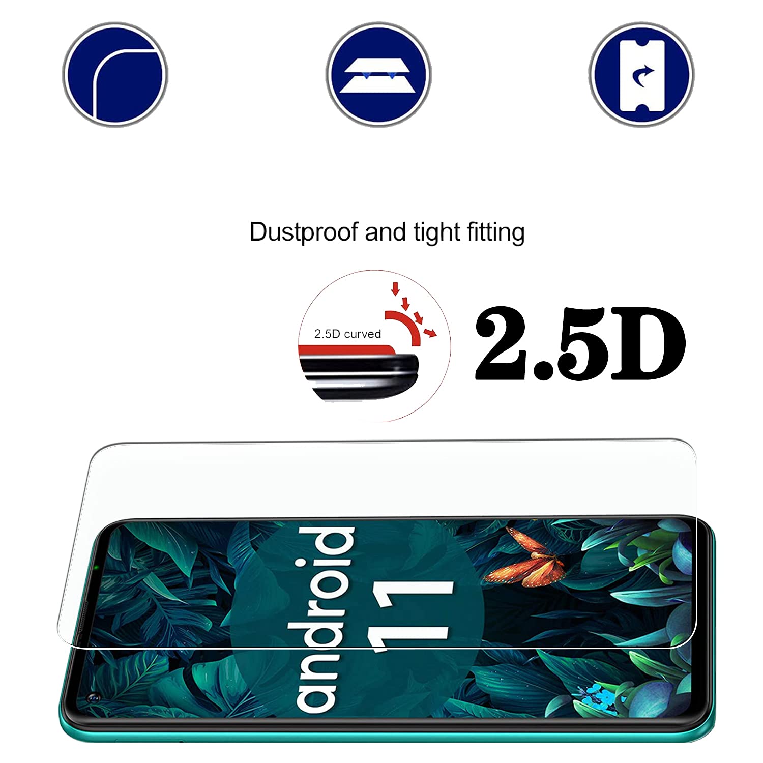 Kelolin [3 Pack] Screen Protector For Ulefone Note 11P (2021) Easy To Install, Anti Scratch, Anti Fingerprint, No Bubble, Hd Tem