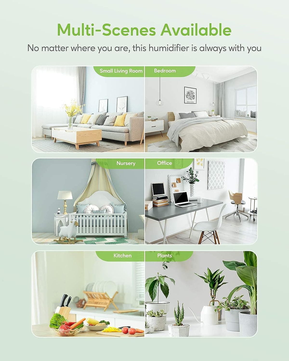 Megawise Cool Mist Humidifiers For Bedroom, Babyroom, Office And Plants, 0.5 Gal Essential Oil Diffuser With Adjustable Mist Out