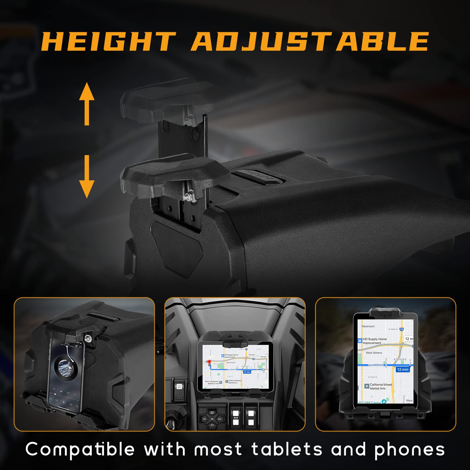 Quickwolf Maverick X3 Tablet Holder, X3 Electric Device Mount For Ipad Phone Gps Navigation Compatible With 2017 2024 Can Am X3