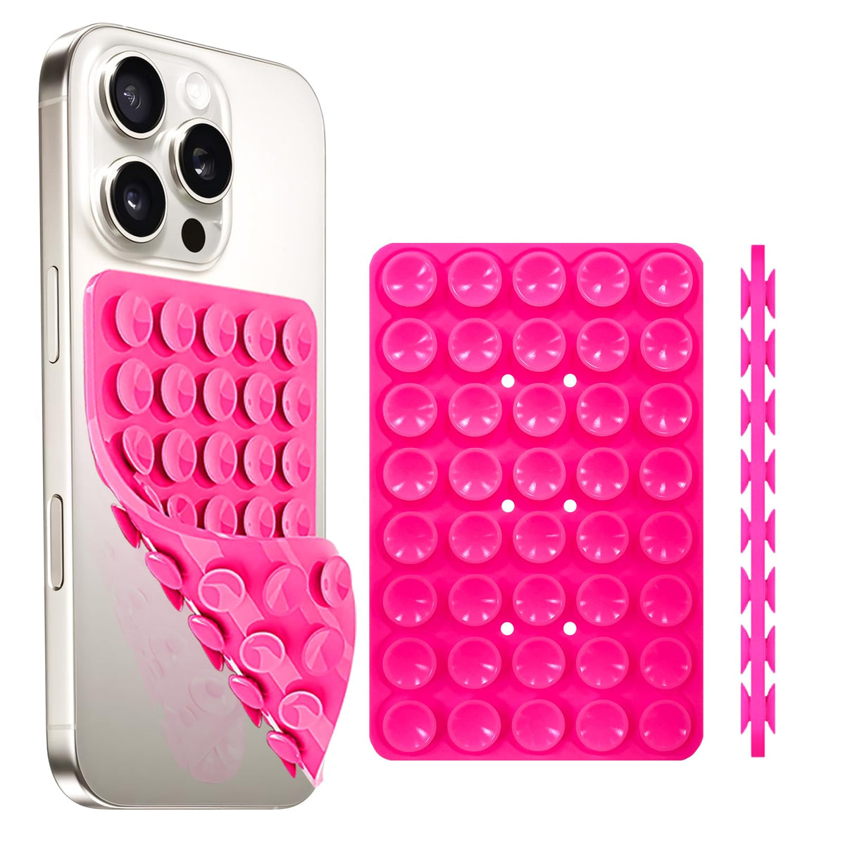 Qxbbox Silicone Suction Cup Phone Case Mount Double Sided, Hands-Free Strong Grip Holder For Selfies And Videos,Silicon Sticky P