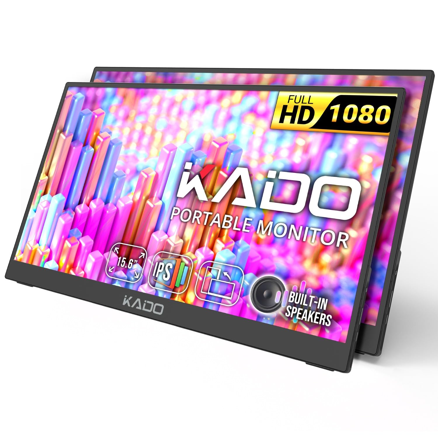 Kado 2-Pack 15.6 FHD Portable Monitor for Laptop 1080p Second Display IPS