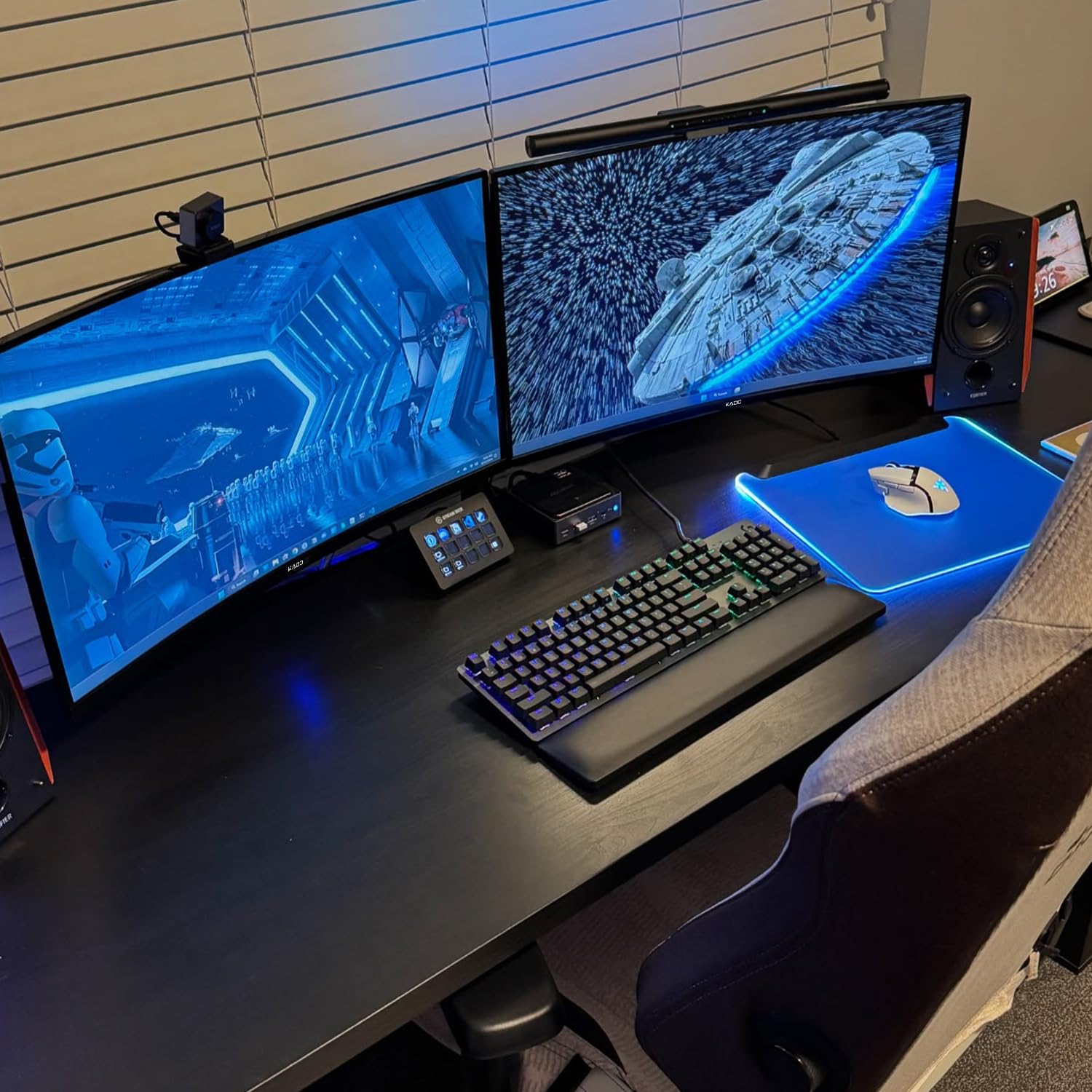 Kado Dual Gaming Monitor Setup - 2-Pack 24 180Hz 1Ms Curved 1500R 1920X1080, Amd Freesync Premium, Panoramic Gaming Multi-View S