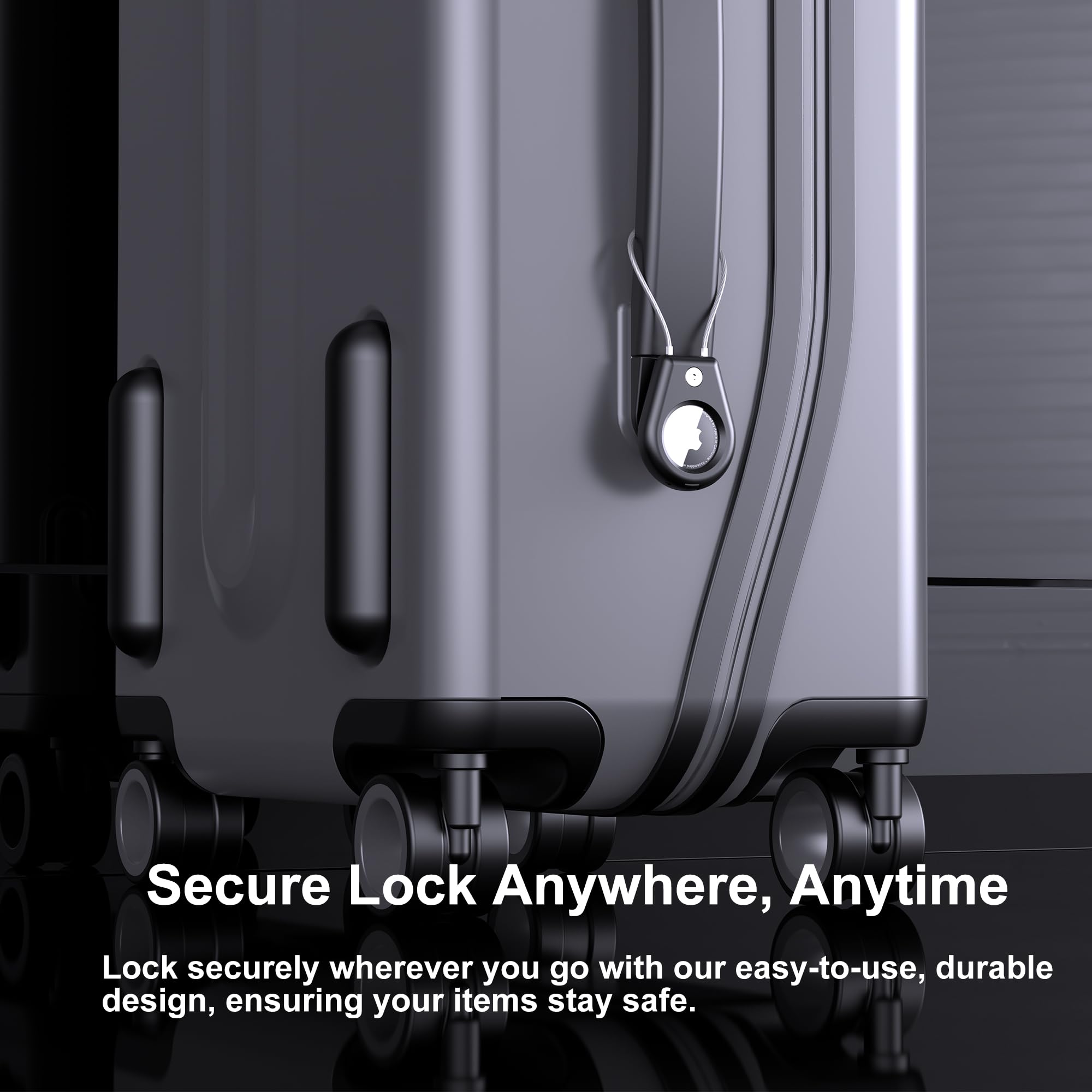 Skyarmor Airtag Secure Holder With Wire Cable, 2 Pack Air Tag Keychain Holders For Key Ring, Keys, Luggage, Backpack, Sturdy Pro