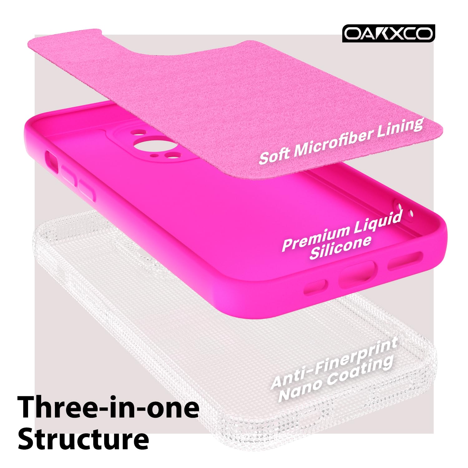 Oakxco For Iphone 13 Pro Phone Case Liquid Silicone, Fluorescent Bright Solid Color, Cute Thin Slim Soft Rubber Tpu Plain Smooth