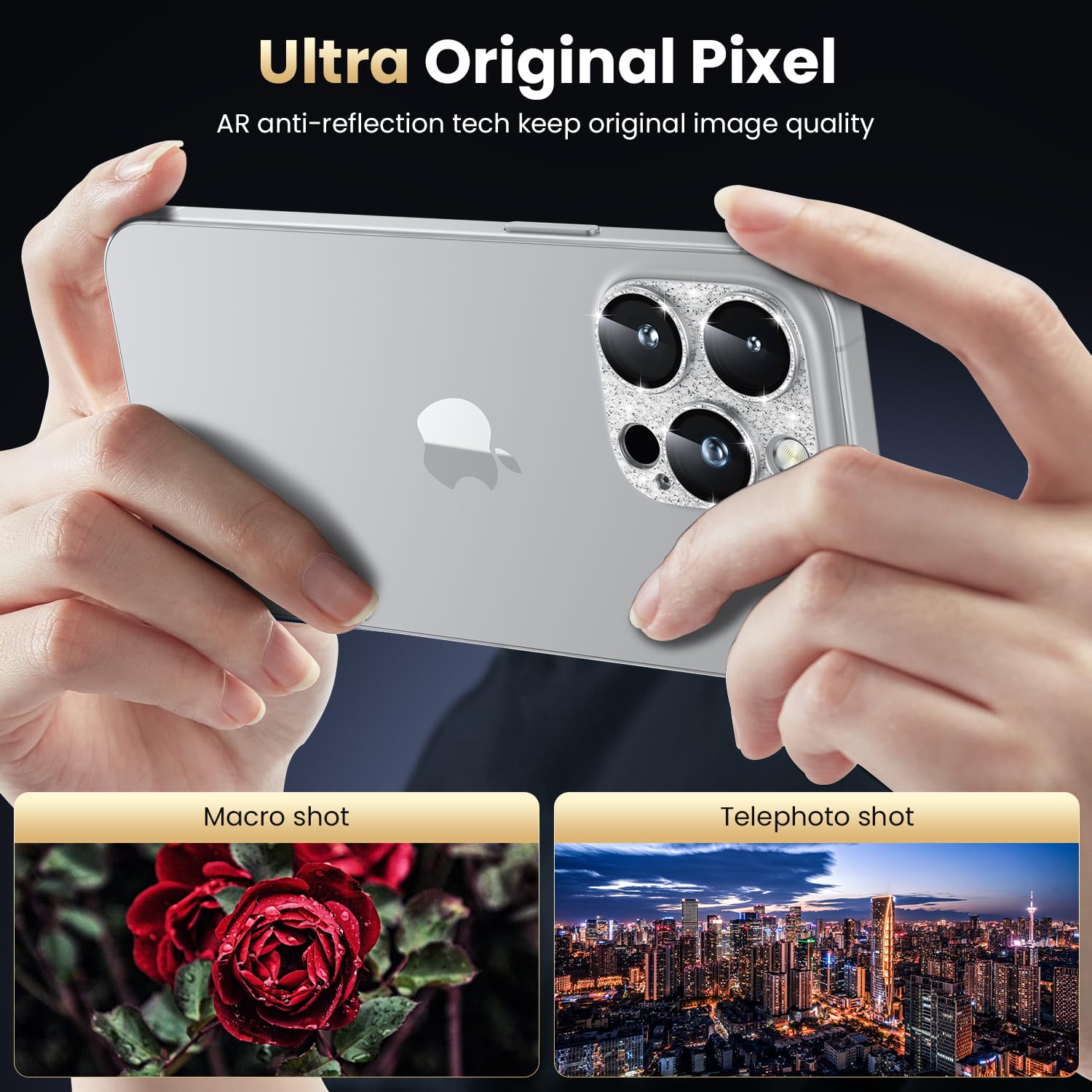 Wsken For Iphone 16 Pro/Iphone 16 Pro Max Camera Lens Protector, [Military Grade Shatterproof] [Strong Adsorption] Metal Aluminu