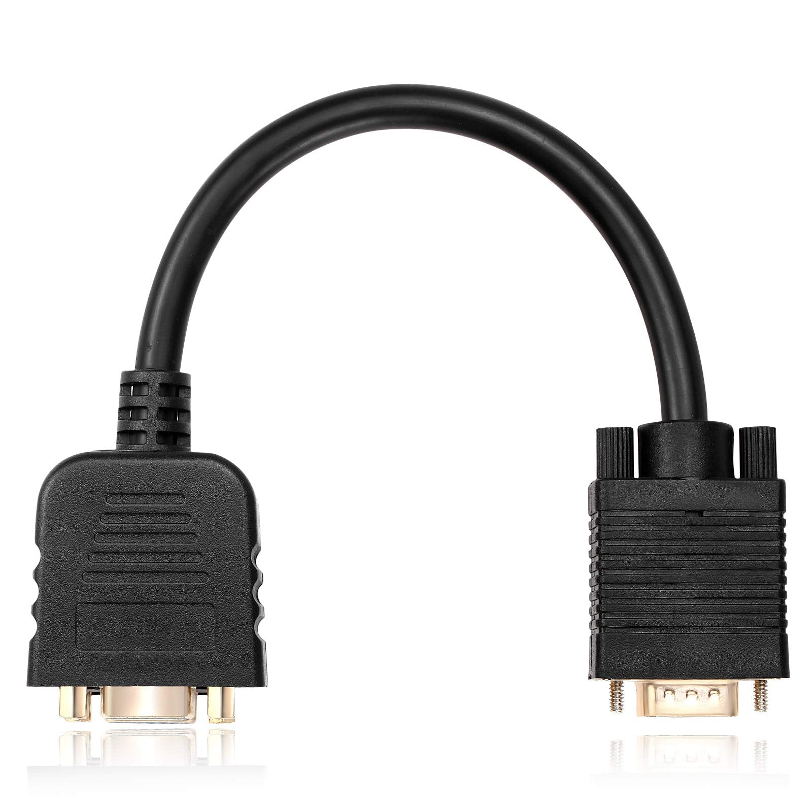 Mxtechnic Vga Splitter Cable 1 Male To 2 Female Adapter Monitor Y Splitter Cable 25Cm Black Can'T Connect Two At The Same Time (