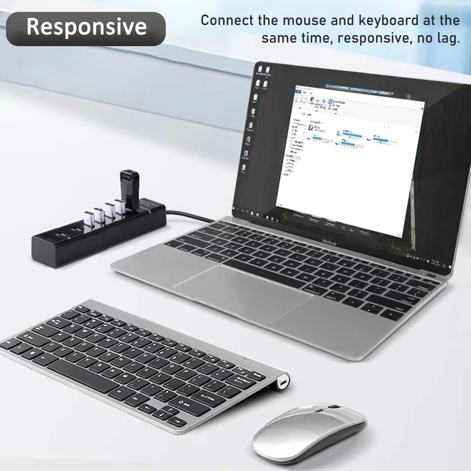 Usb Hub 3.0, Vienon 7 Port Usb Data Hub Splitter For Laptop, Pc, Macbook, Mac Pro, Mac Mini, Imac, Surface Pro And More Usb Devices