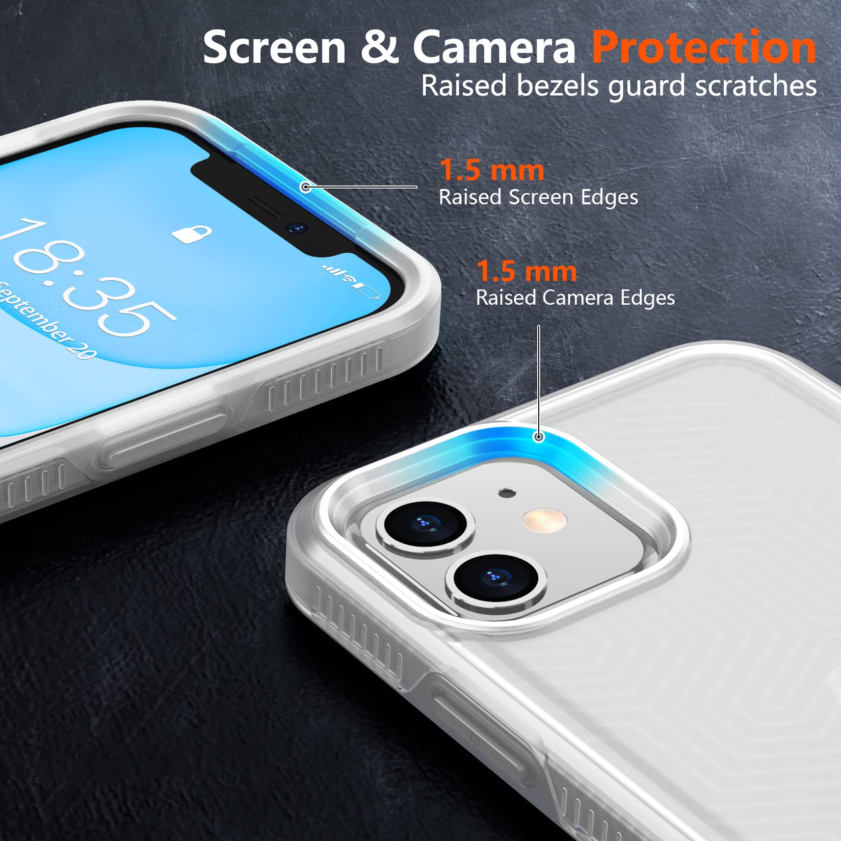 Spidercase Shockproof For Iphone 11 Case,[10 Ft Military Grade Drop Protection],Phone Charms With 2 Pcs[Tempered Glass Screen Pr