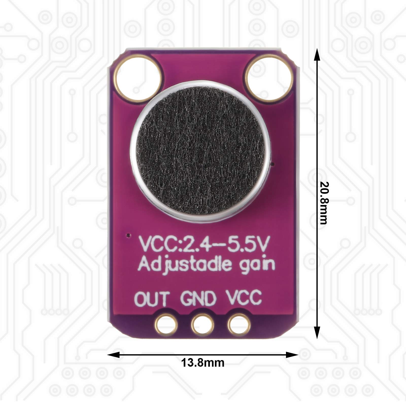 Weewooday 10 Pieces Electret Microphone Amplifier Adjustable Max4466 Module Microphone Preamplifier Blue Breakout Board Compatib