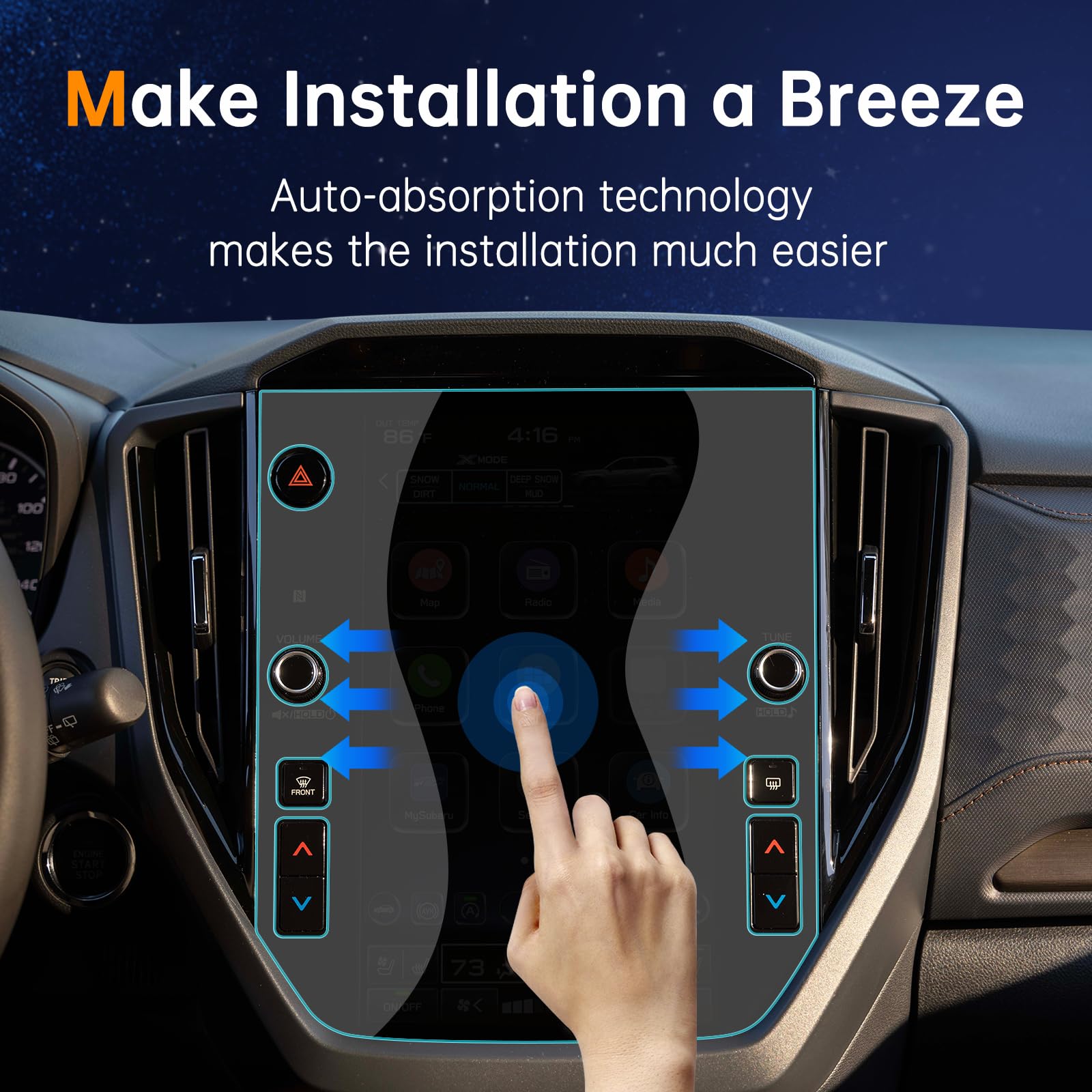 Shaohao For 2025 Subaru Forester Screen Protector Compatible With Subaru Forester Accessories 2025 Forester (Premium, Sport, Limited, Touring) 11.6 Inch Multimedia Touchscreen 9H Glass Anti Scratch