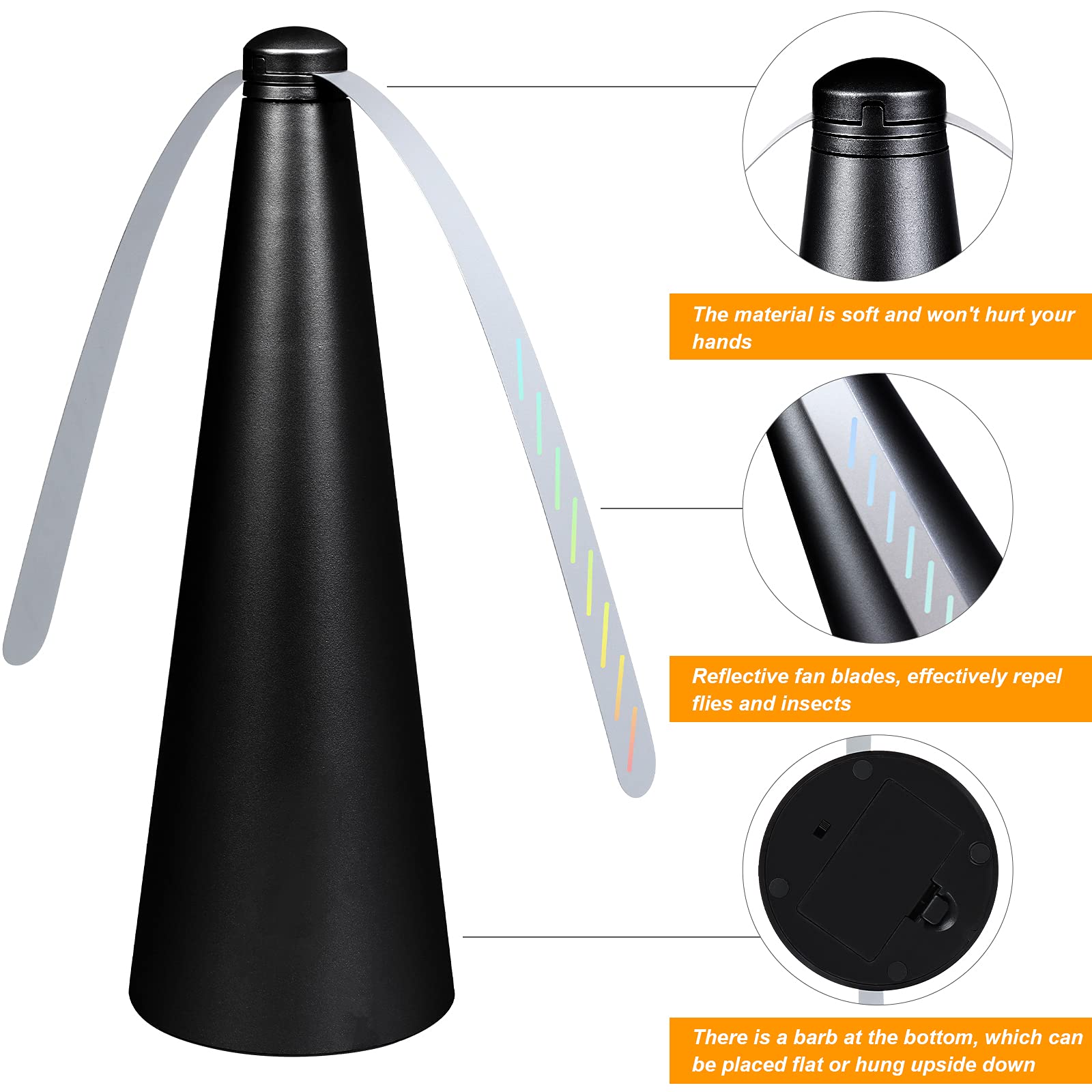 Piaopiaoniu 2 Pcs Fly Fans For Tables Fly Fan For Patio Keep Flies And Bugs Away