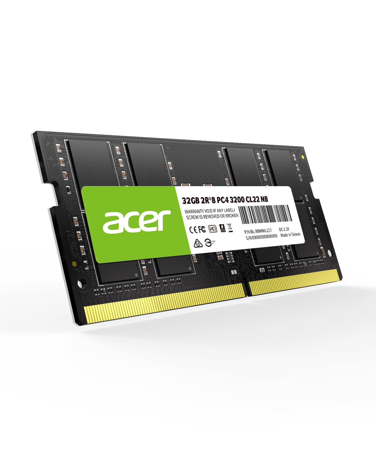 Acer Sd100 32Gb Ram Ddr4 (1X32Gb) Laptop Ram 3200 Mhz Sodimm Pc4 2500 Cl22 Memory 1.2V   Bl.9Bwwa.217