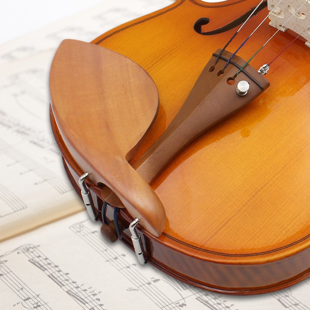 Alomejor Violin Chinrest Wooden Violin Chin Rest Bracket With Screws For 3/4 4/4 Violin Piano Accessories