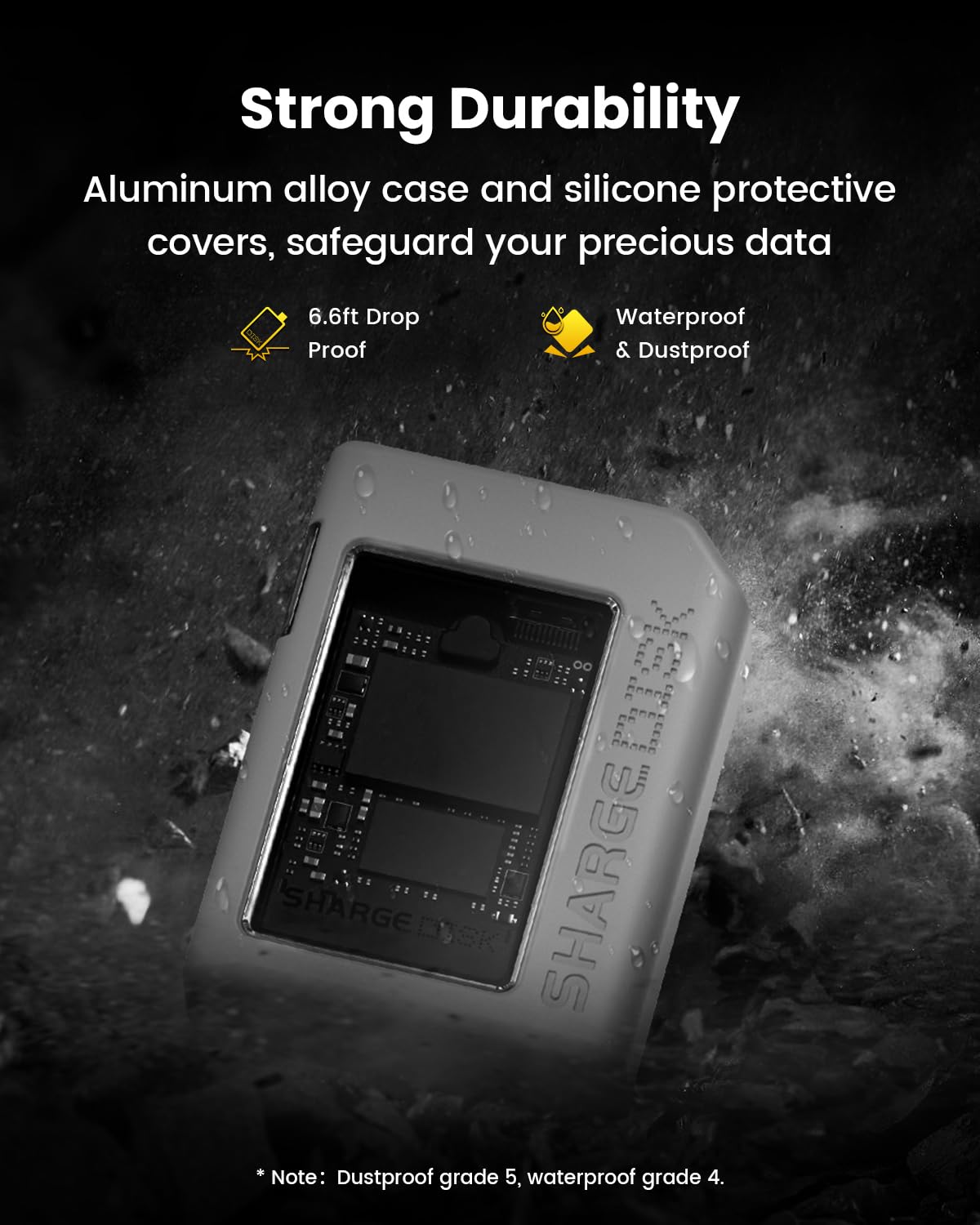 Sharge Disk M.2 Nvme Ssd Enclosure With Active Cooling System, 10Gbps Usb C 3.2 Gen2, Enclosure Nvme Reader Supports M Keys And