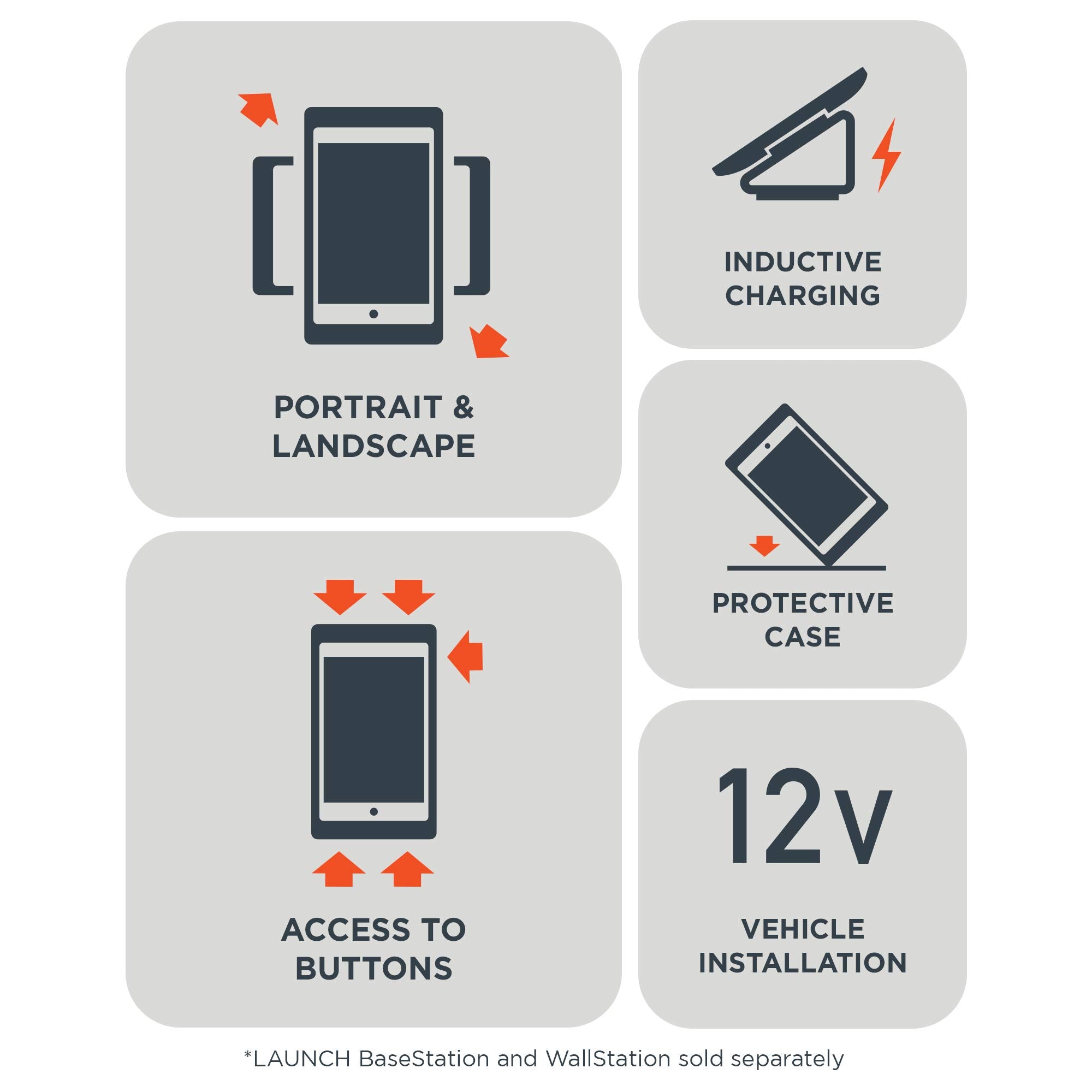 Iport Launch (Launchport) Basestation Ipad Stand - Compatible With All Launch Cases - Silver