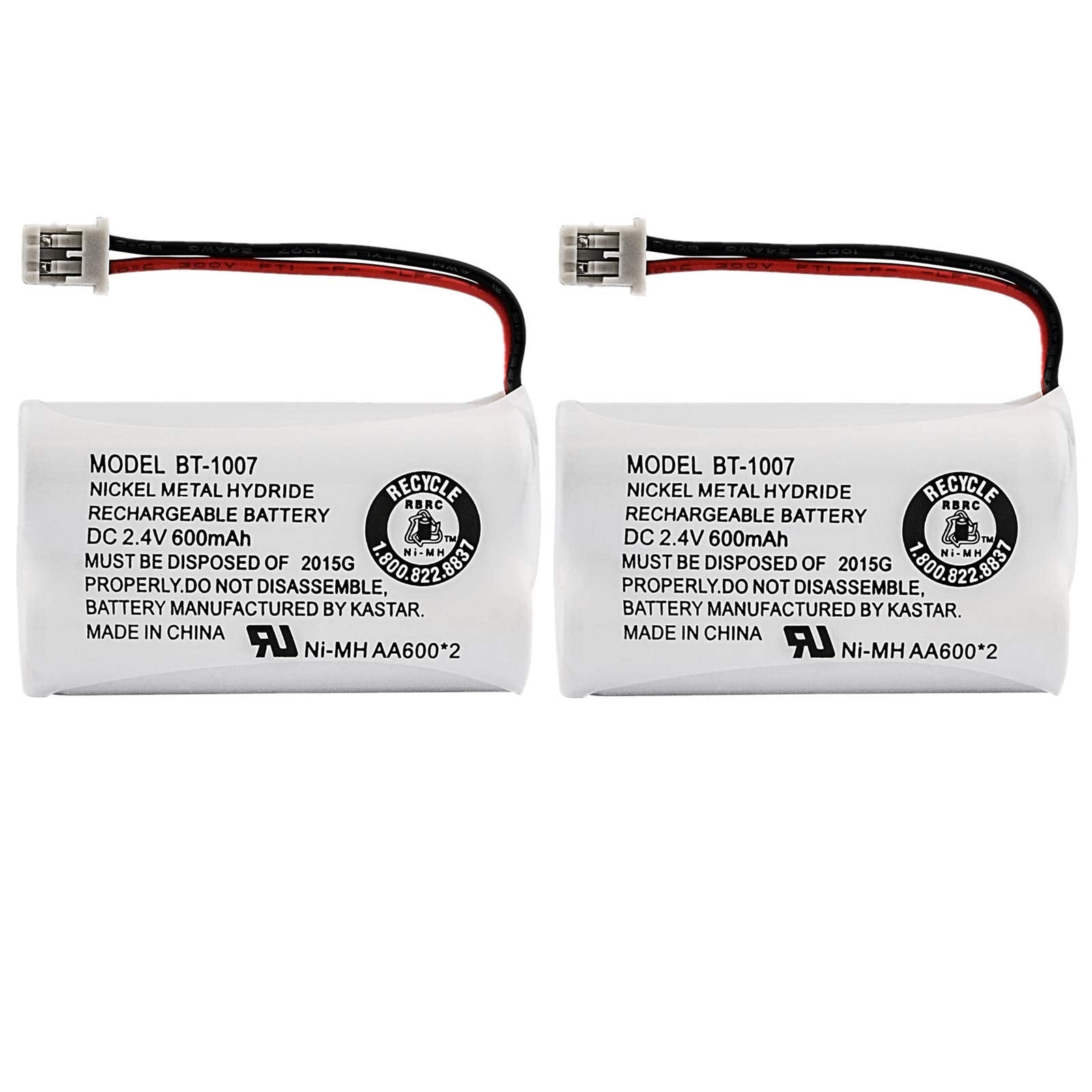 Uniden Bbty0651101 Model Bt1007 Nickel Cadmium Rechargeable Cordless Phone Battery, Dc 2.4V 500Mah (Pack Of 2)