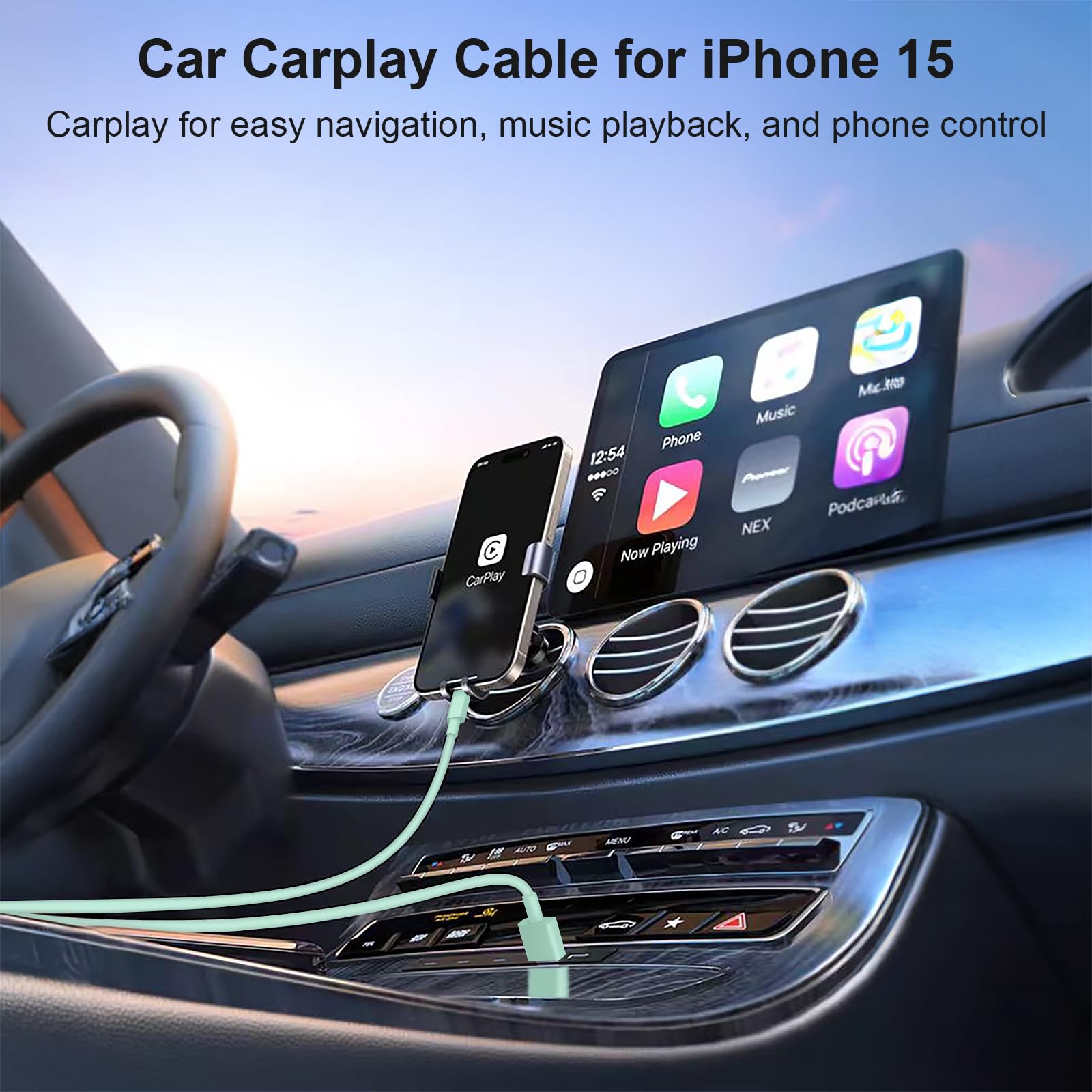 Wocoruo Usb To C Cable 5Ft, [Mfi Certified] Usb C Cable Compatible With Iphone 15, Type C Charger Fast Charging Carplay Cable, C