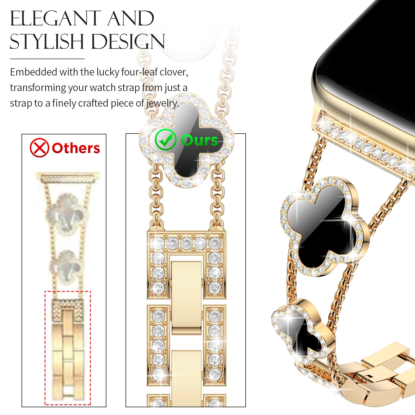 Ctybb Bling Diamond Band Compatible With Apple Watch Bands For Women 42Mm 44Mm 45Mm 46Mm Series 10 9 8 7 6 5 4 3 2 1 Se, Sparkle