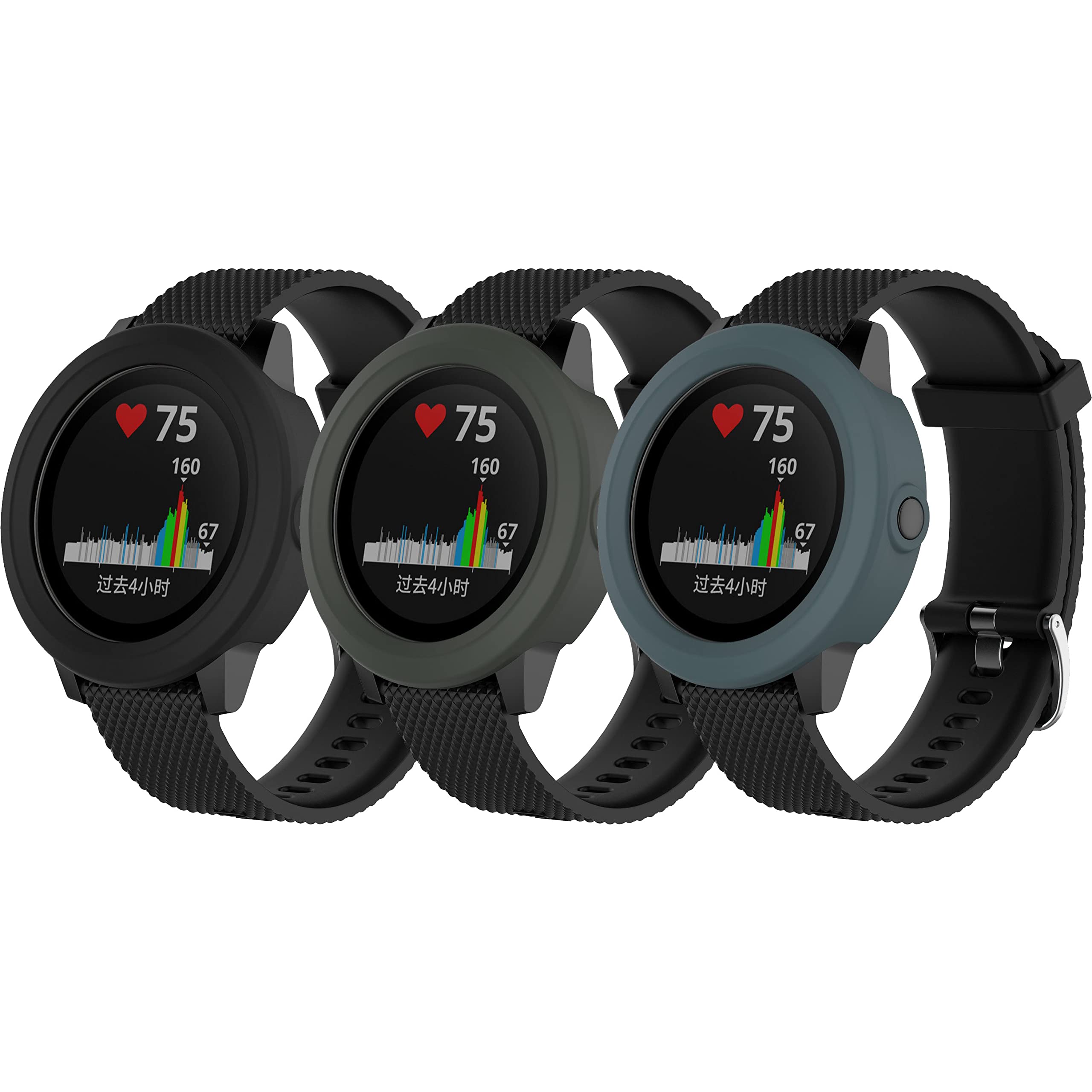 Ruentech Compatible For Garmin Vivoactive 3 Watch Protective Case, Soft Silicone Case Cover Protector Sleeve For Vivoactive 3 Ba