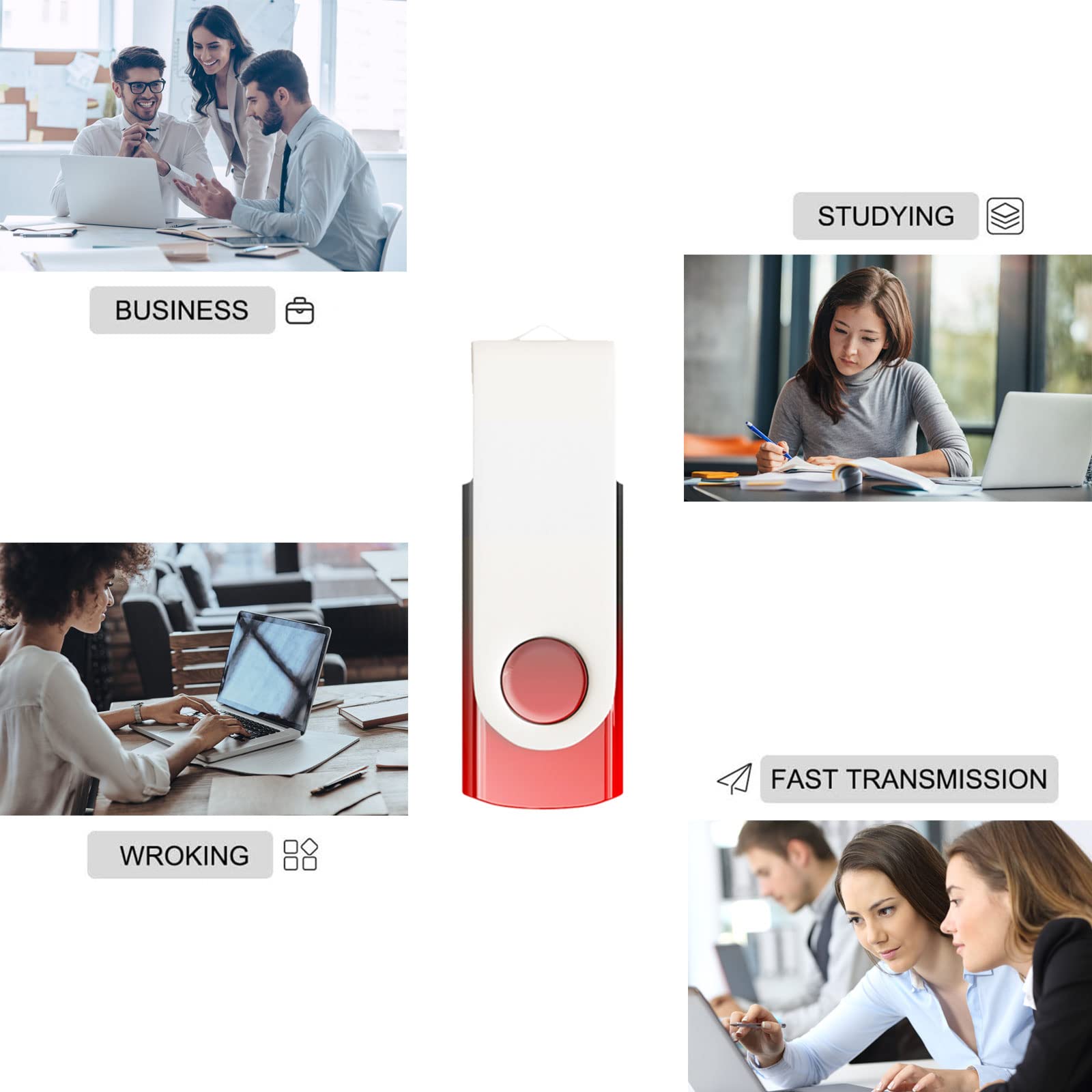 128Mb (Not 128Gb) 10 Pack Usb Flash Drives Gradient Color Usb 2.0 Memory Stick Wholesale Bulk Swivel Design Thumb Drive For Data