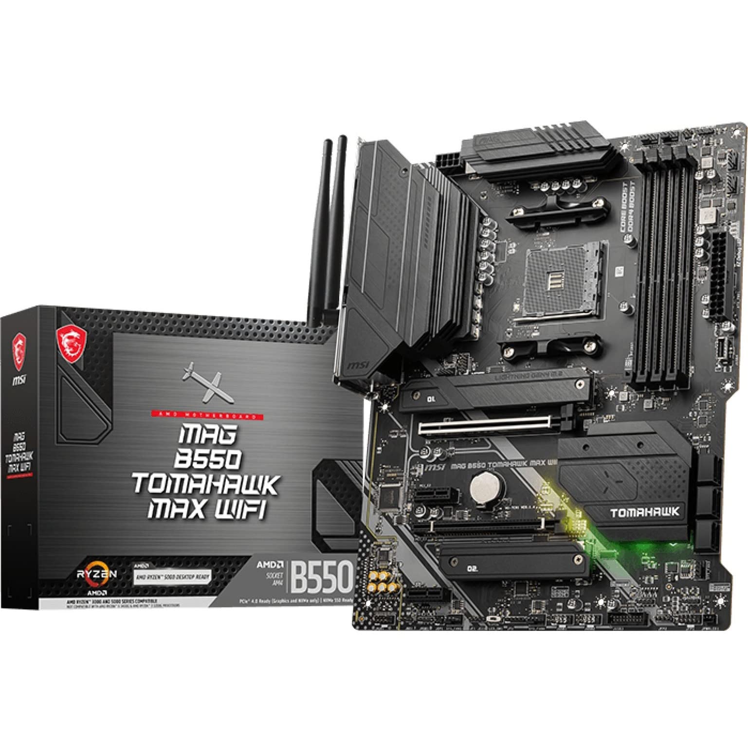 Msi Mag B550 Tomahawk Max Wifi Gaming Motherboard (Amd Am4 Ddr4 Pcie 4.0 Sata 6Gbs M.2 Usb 3.2 Gen 2 Hdmidp Atx Wi Fi 6E Amd Ryz
